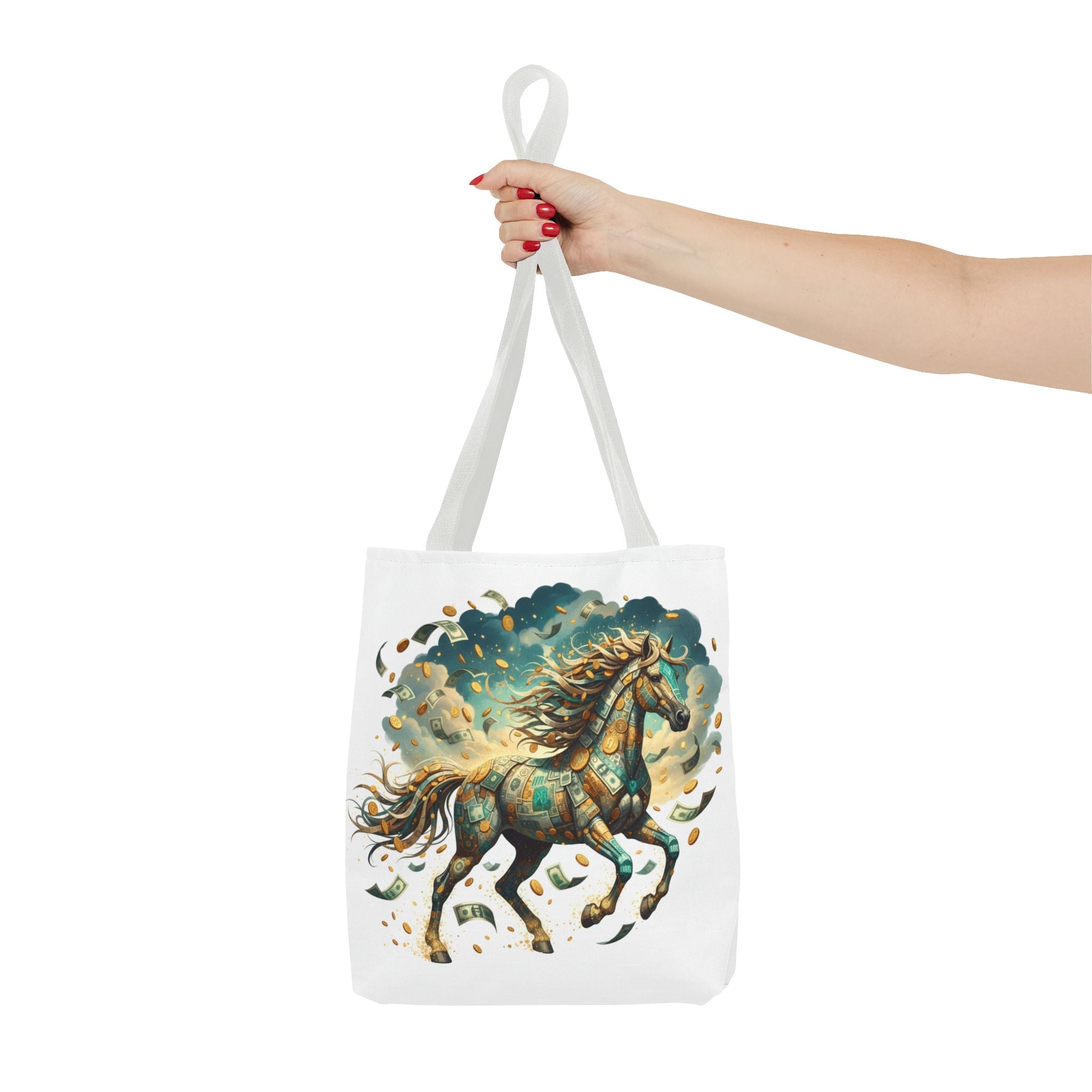 Running Horse Art Tote Bag — Boho Celestial Horse Print