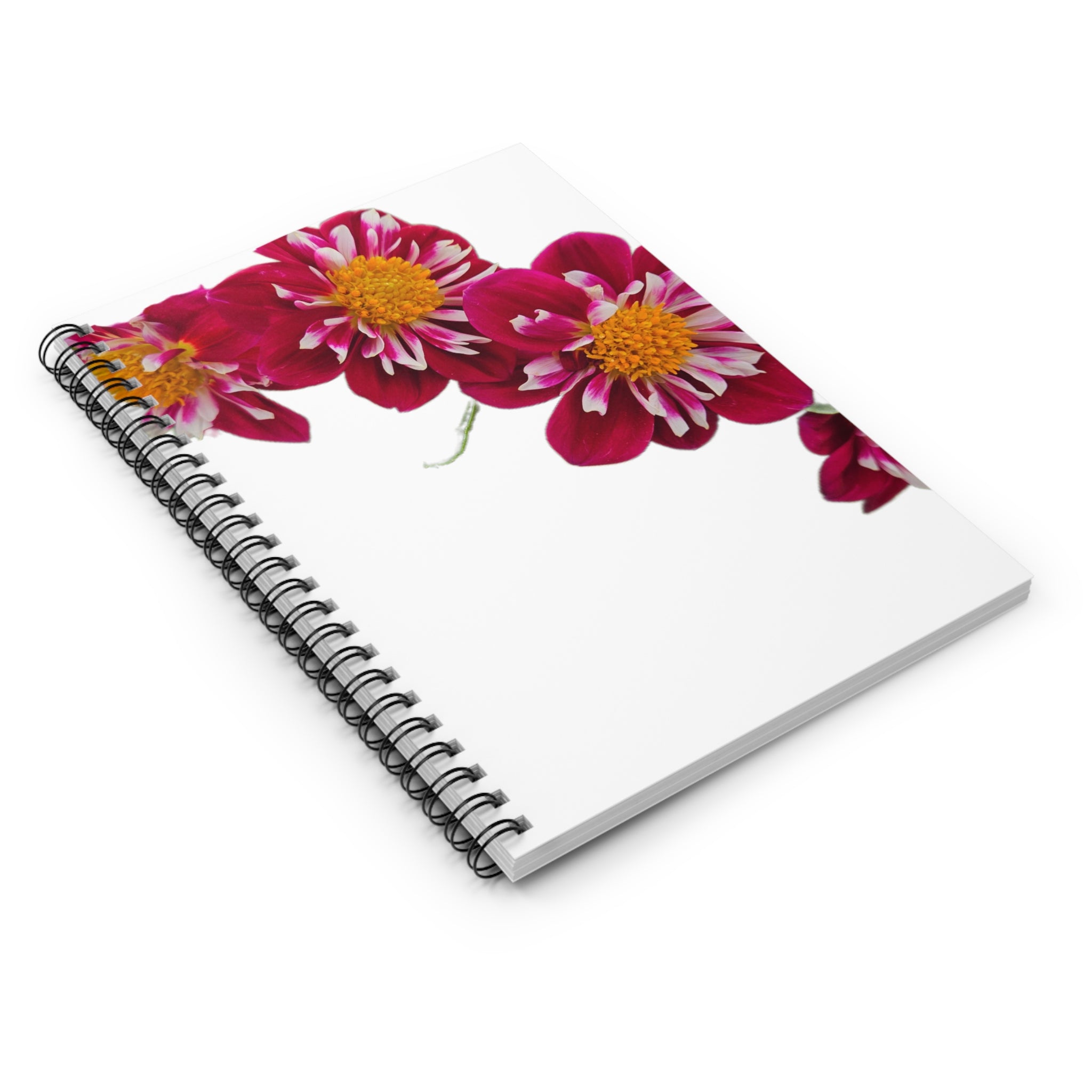 Floral Spiral Notebook — Pink Dahlia Ruled Journal for Notes & Gifts