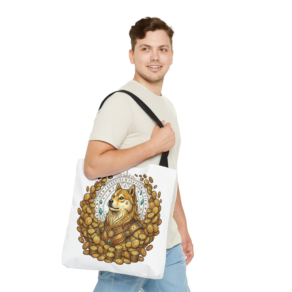 Dogecoin Shiba Inu Coin Pile Tote Bag — Crypto Meme Art Tote