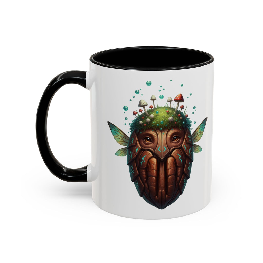 Mushroom Forest Mask Accent Coffee Mug — Fantasy Woodland Creature 11/15oz
