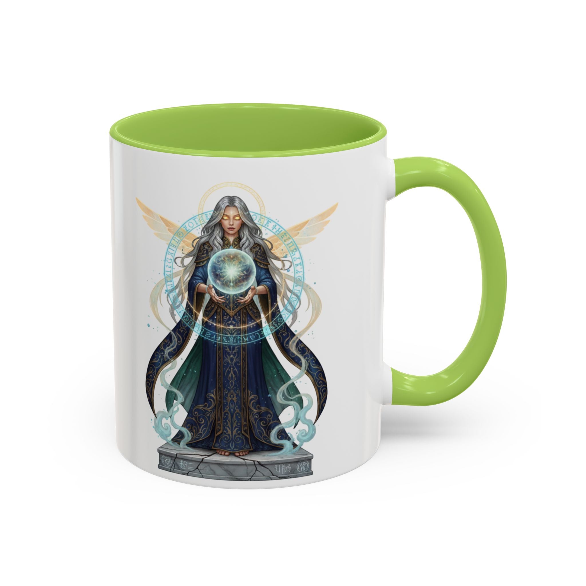 Mystic Oracle Coffee Mug — Woman with Crystal Ball Accent Mug