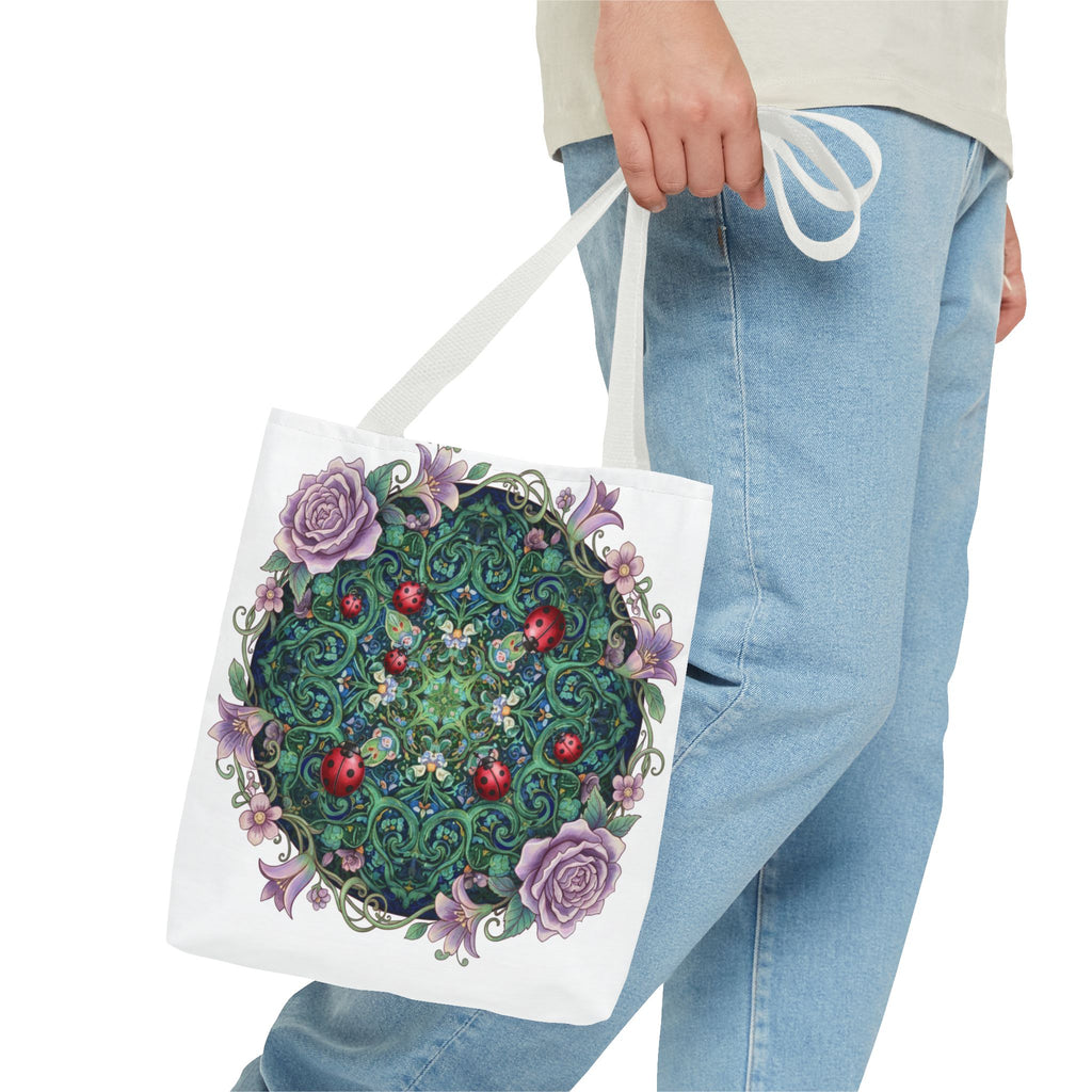 Floral Mandala Tote Bag – Ladybug & Rose Garden AOP Tote
