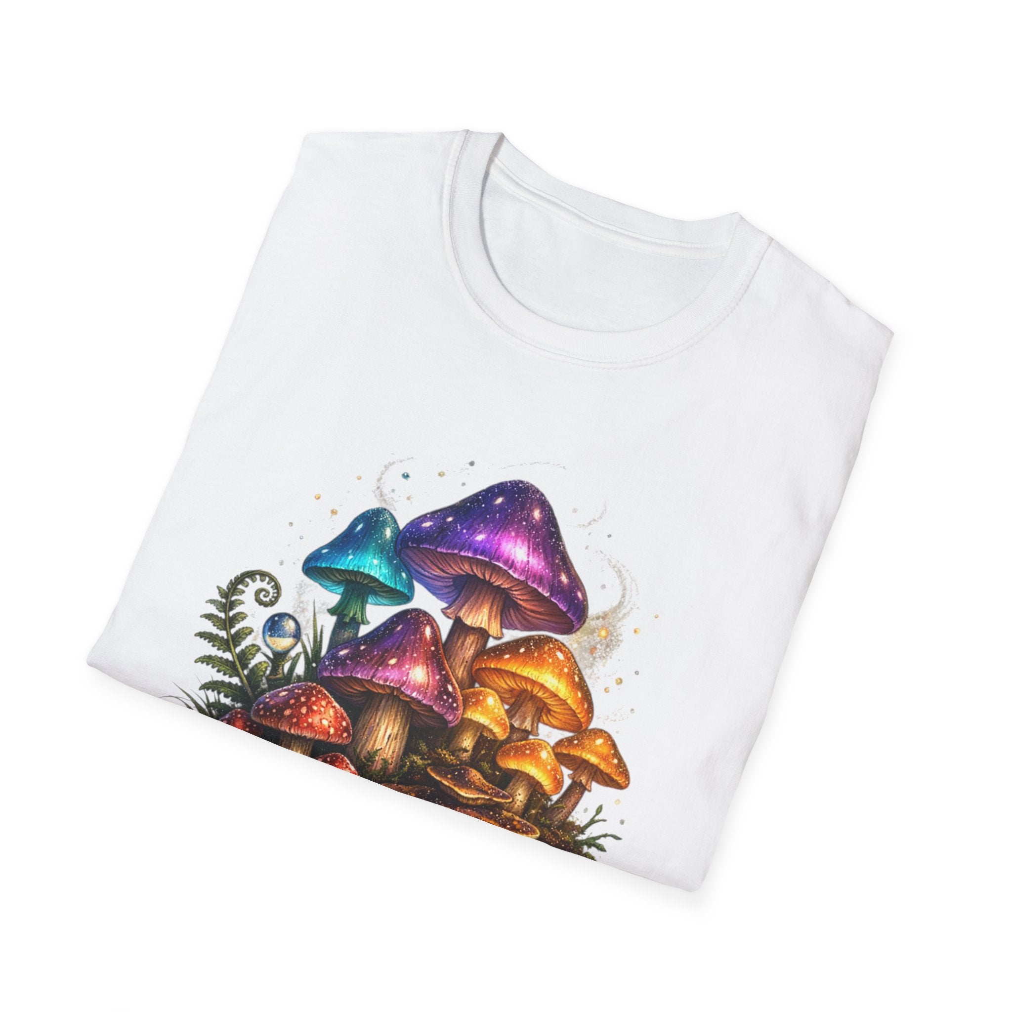 Mushroom Grove Graphic T-Shirt — Colorful Fantasy Fungi Design