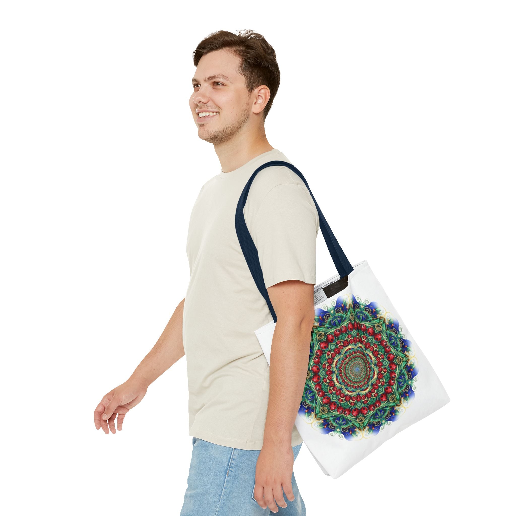 Bohemian Kaleidoscope Tote Bag — Colorful Mandala AOP Beach & Market Tote