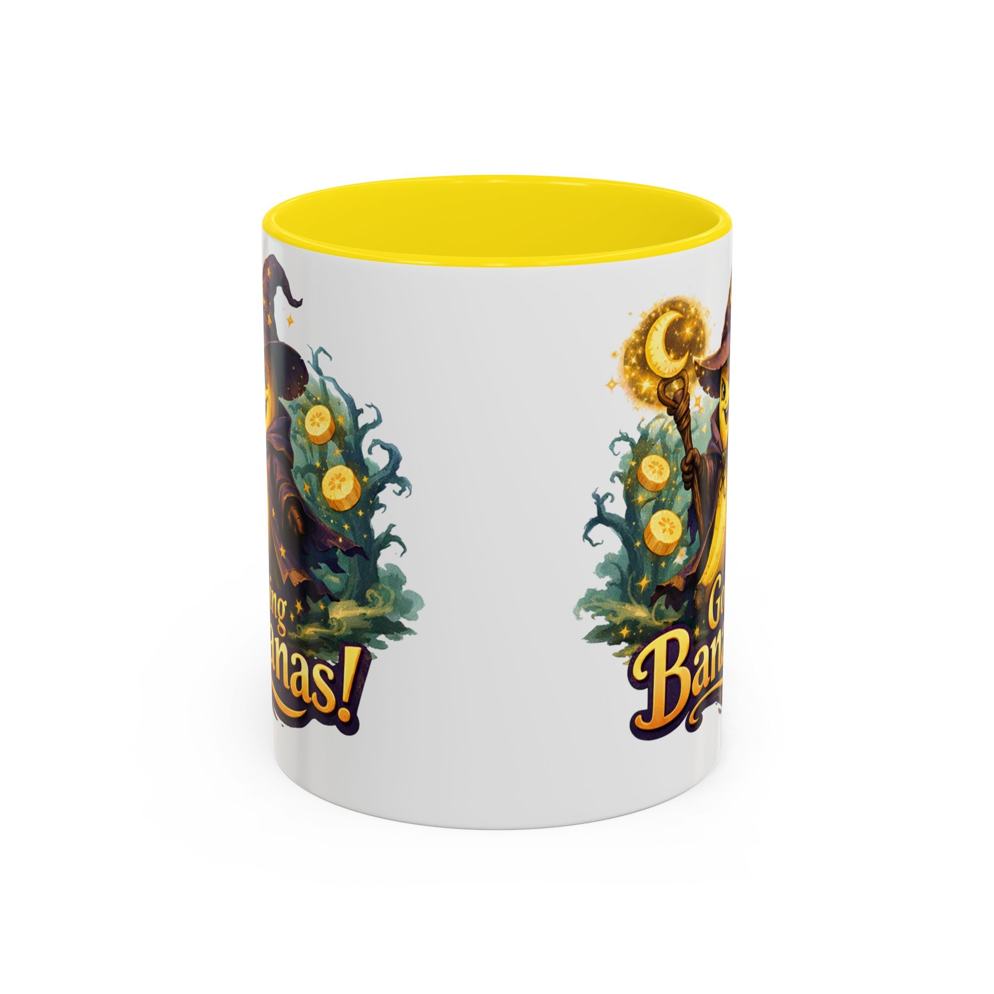 Going Bananas! Witch Banana Accent Coffee Mug — Fun Halloween Coffee Cup (11/15oz)
