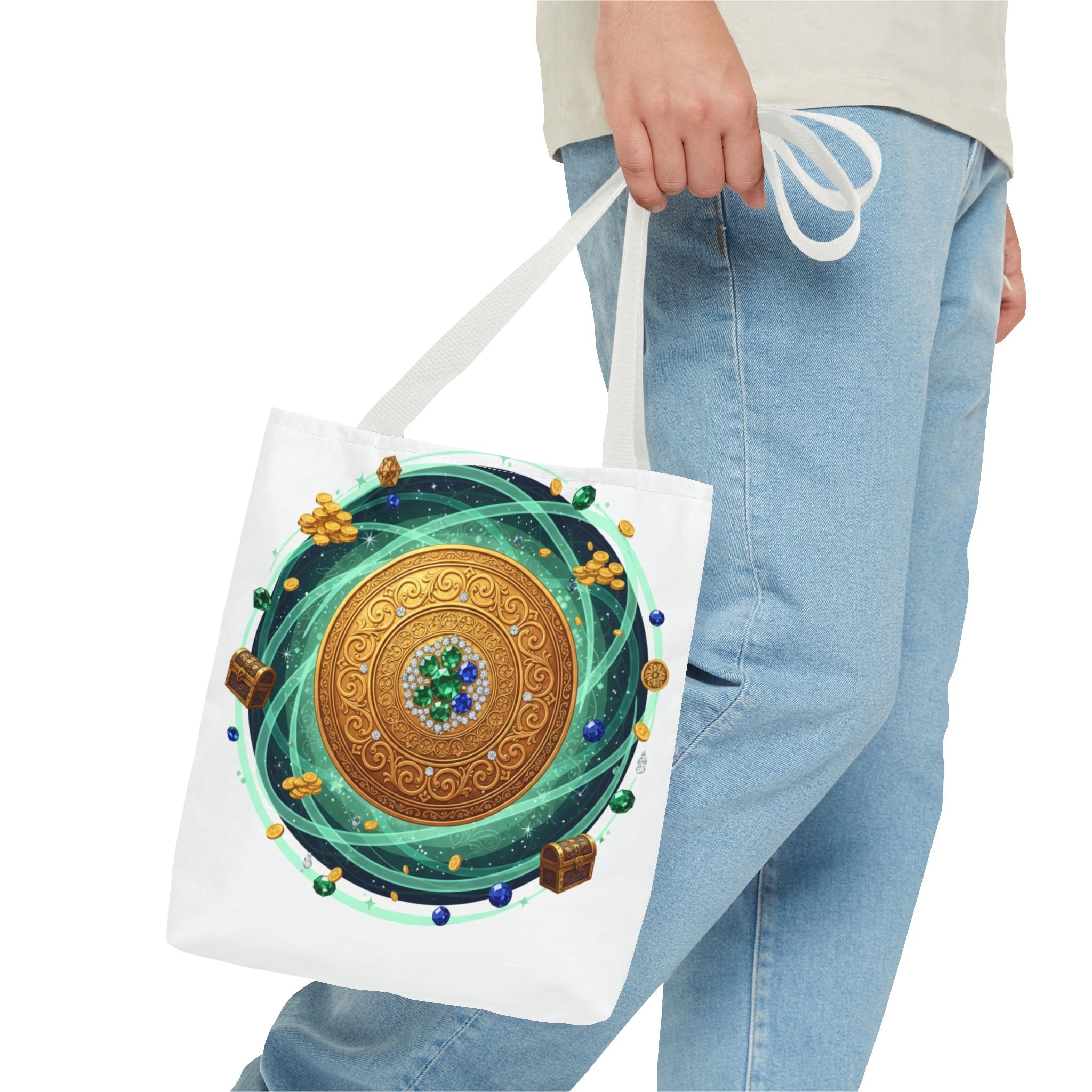 Tote Bag — Celtic Gold Shield Mandala Print Tote