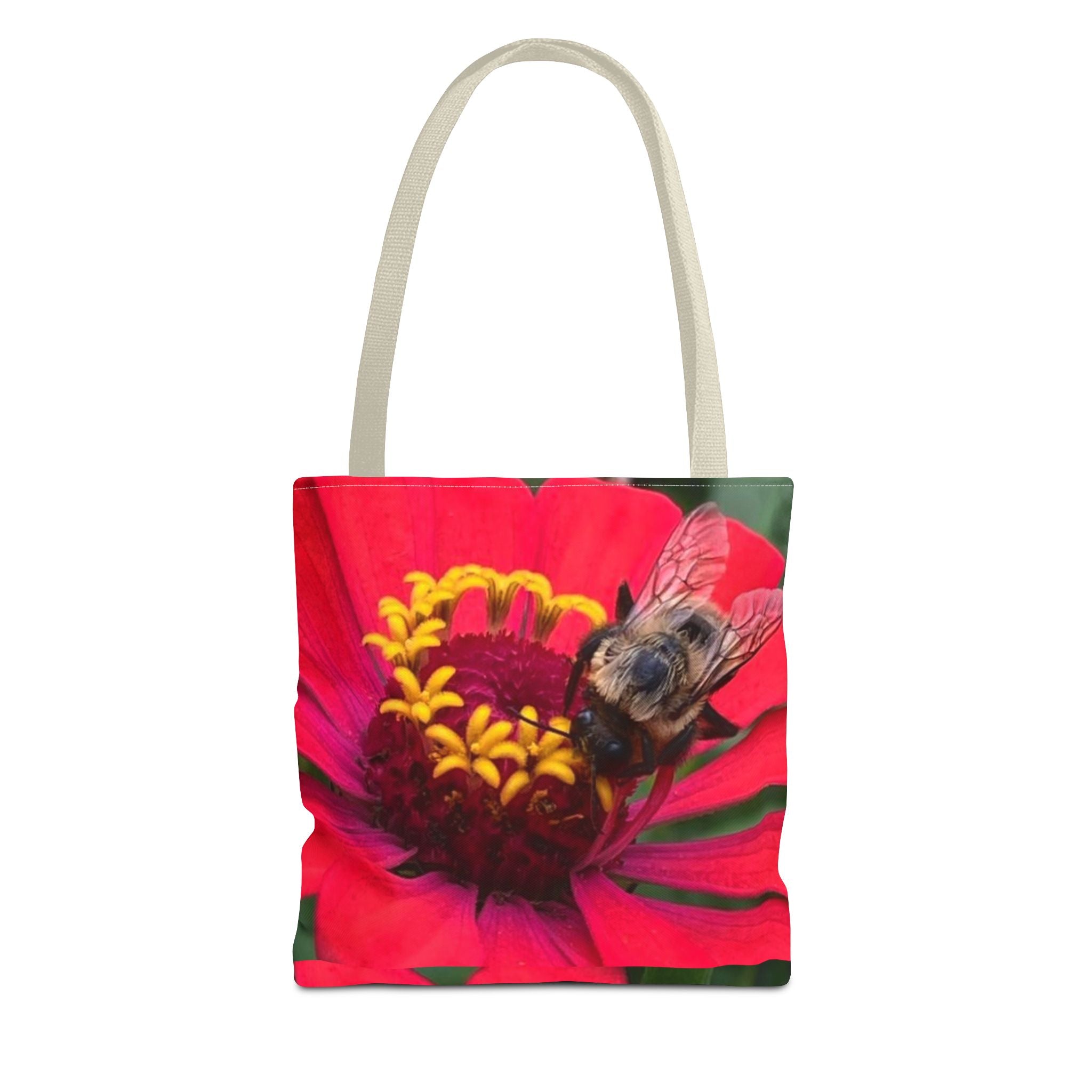Floral Bee Tote Bag — Red Zinnia Garden Shopper