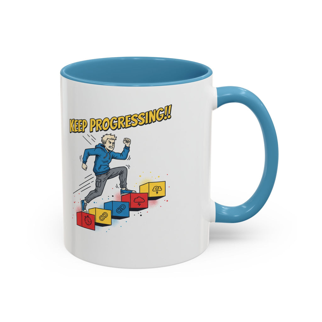 Keep Progressing Coffee Mug — Motivational Accent Mug (11/15oz)