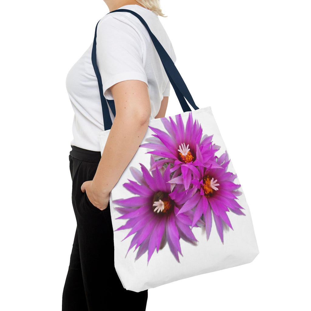 Pink Cactus Flower Tote Bag — Vibrant Desert Floral All-Over Print Tote