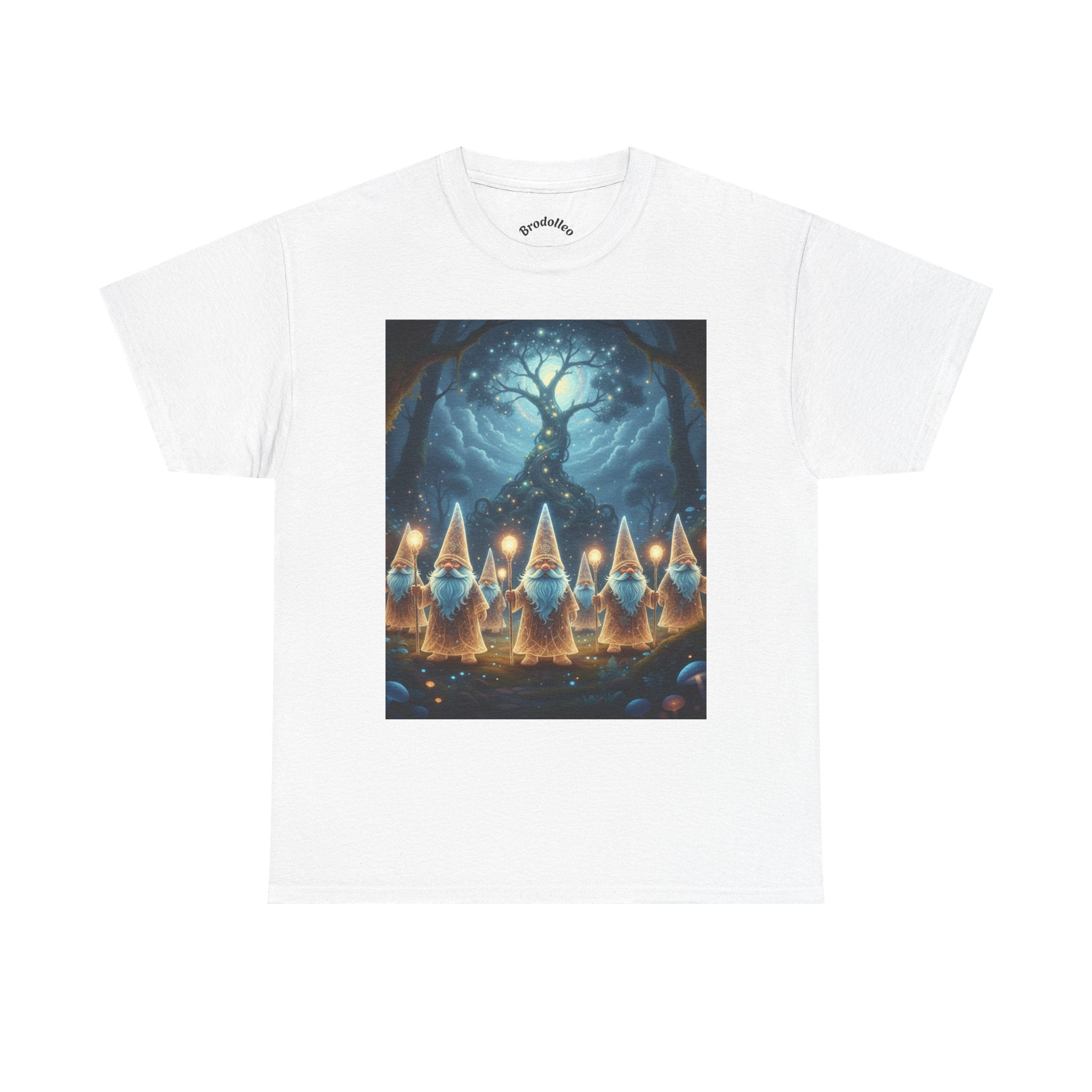 Gnome Lanterns Tee — Whimsical Forest Gnomes Nightlight T-Shirt