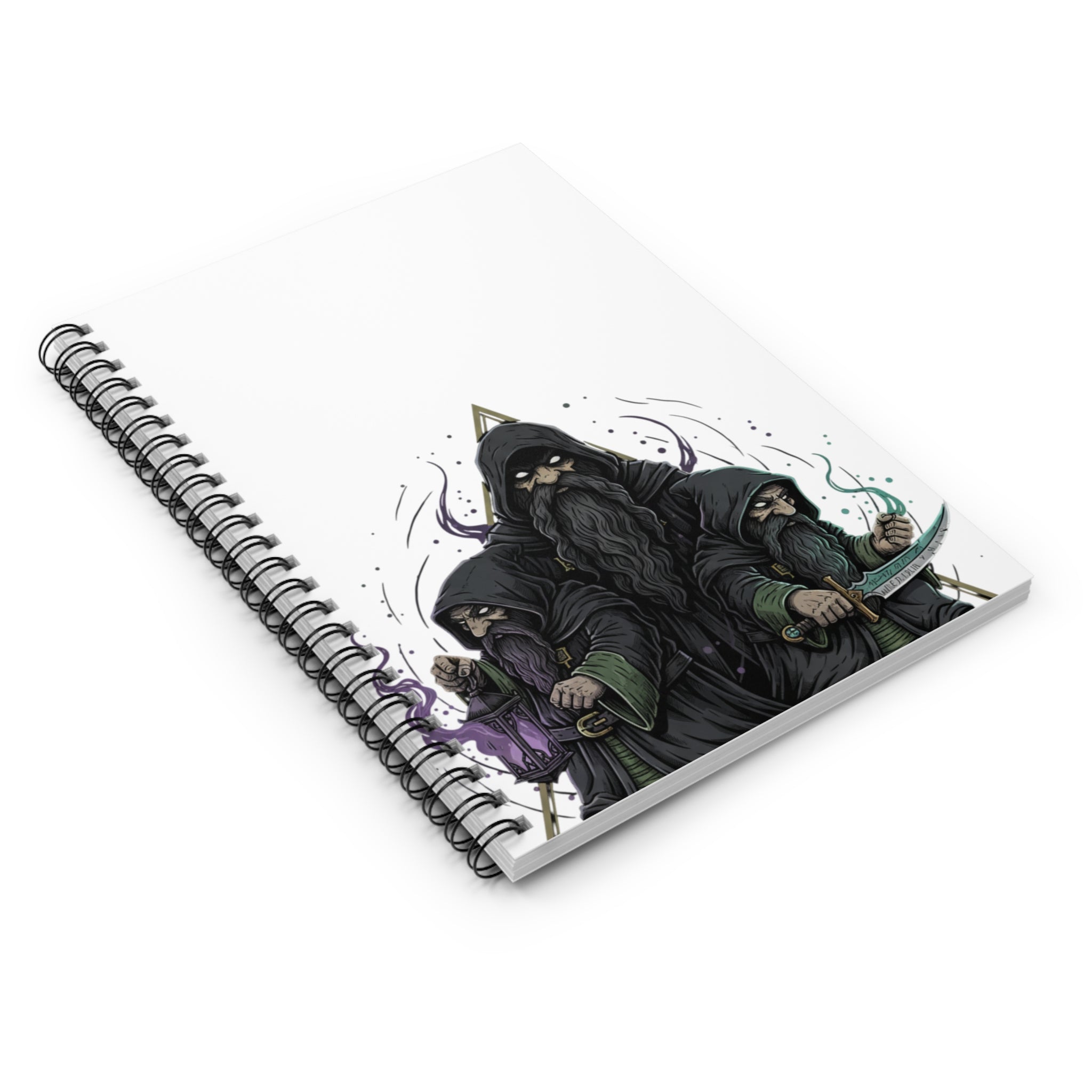 Wizards Trio Spiral Notebook — Fantasy Mage Illustration Ruled Journal