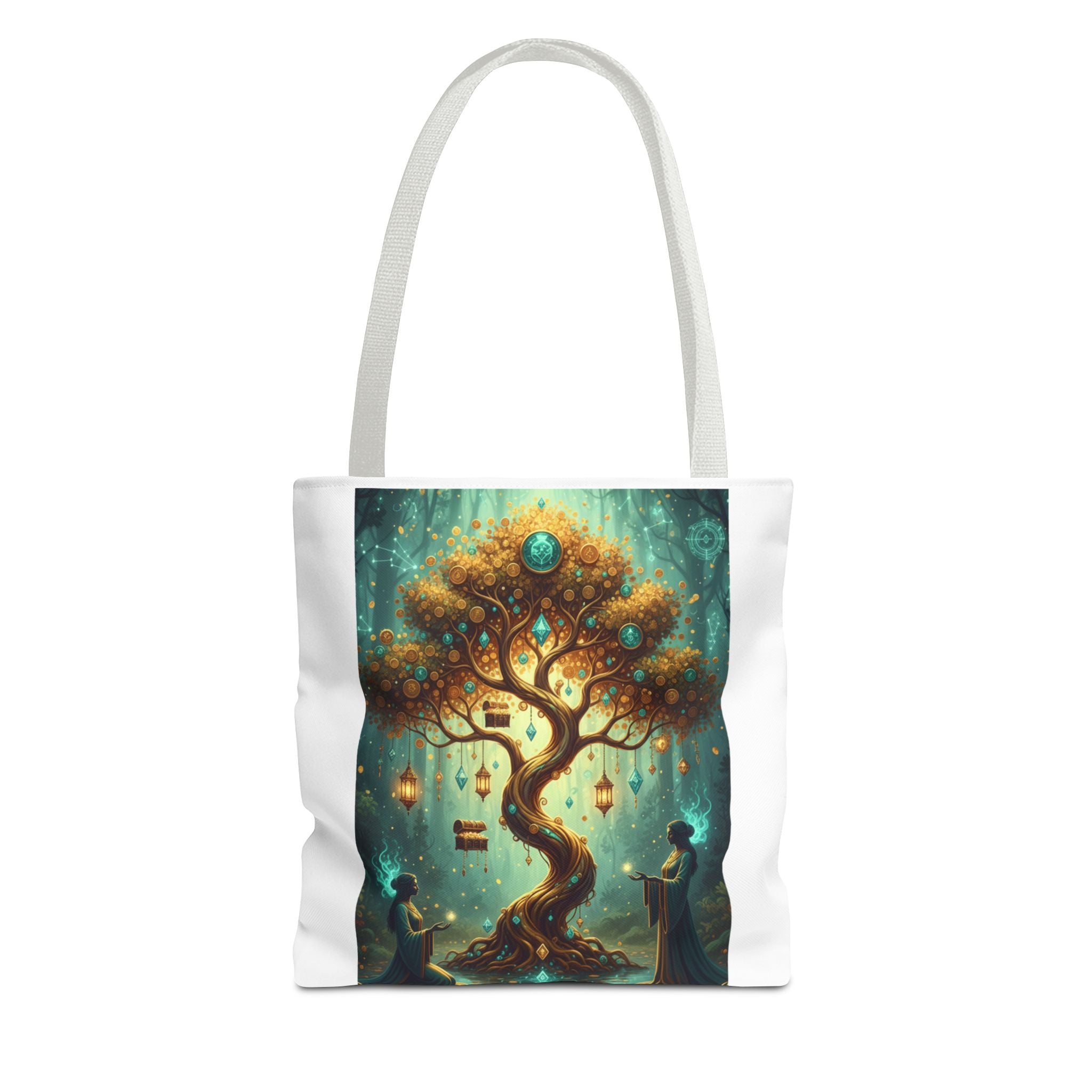 Enchanted Tree Tote Bag — Magical Night Forest Art AOP