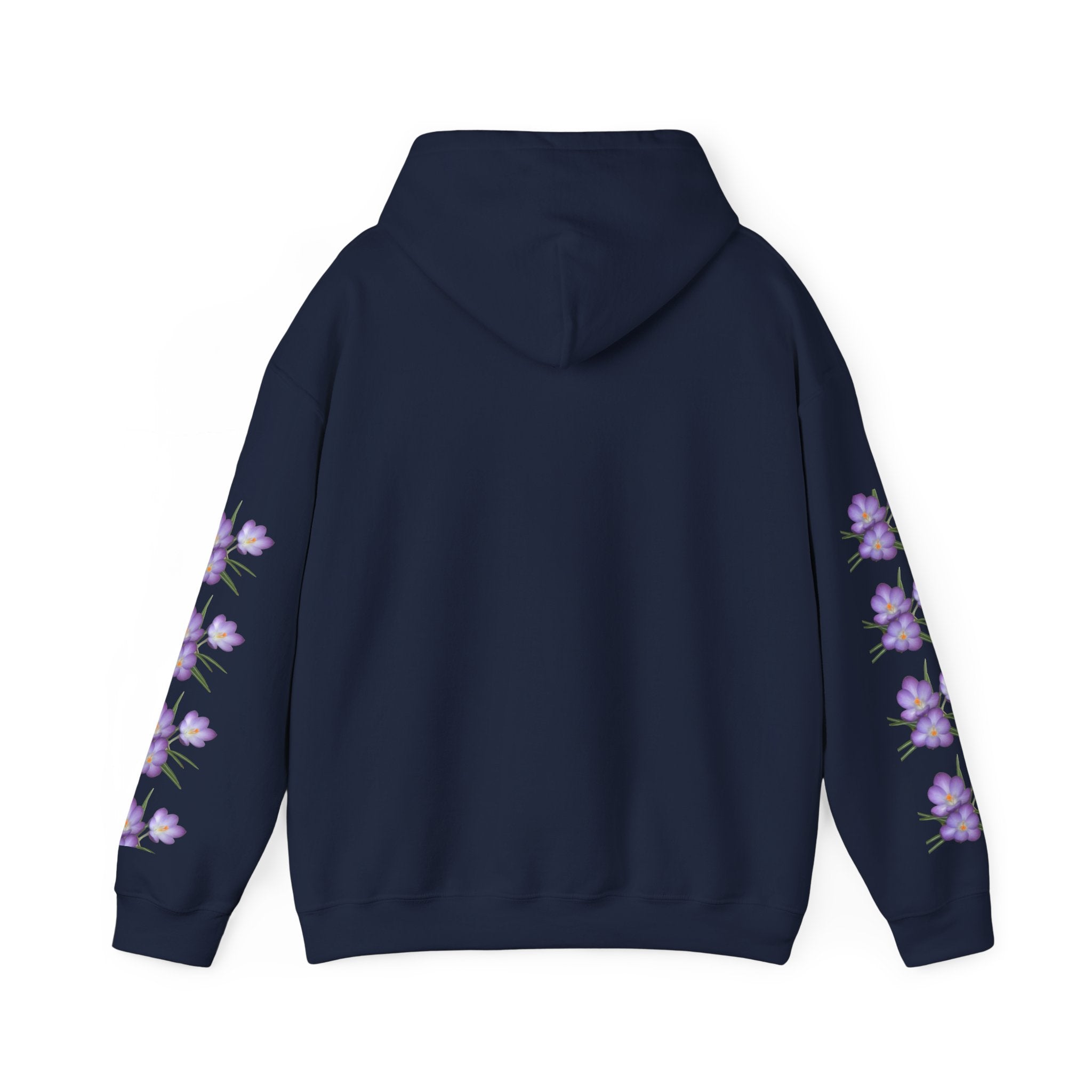 Purple Crocus Floral Hoodie — Spring Flower Graphic Sweatshirt
