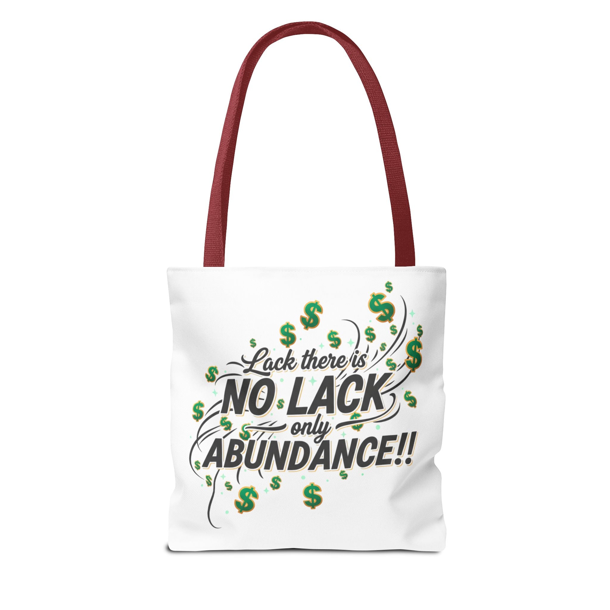 Abundance Tote Bag — "No Lack Only Abundance" Motivational Money Design