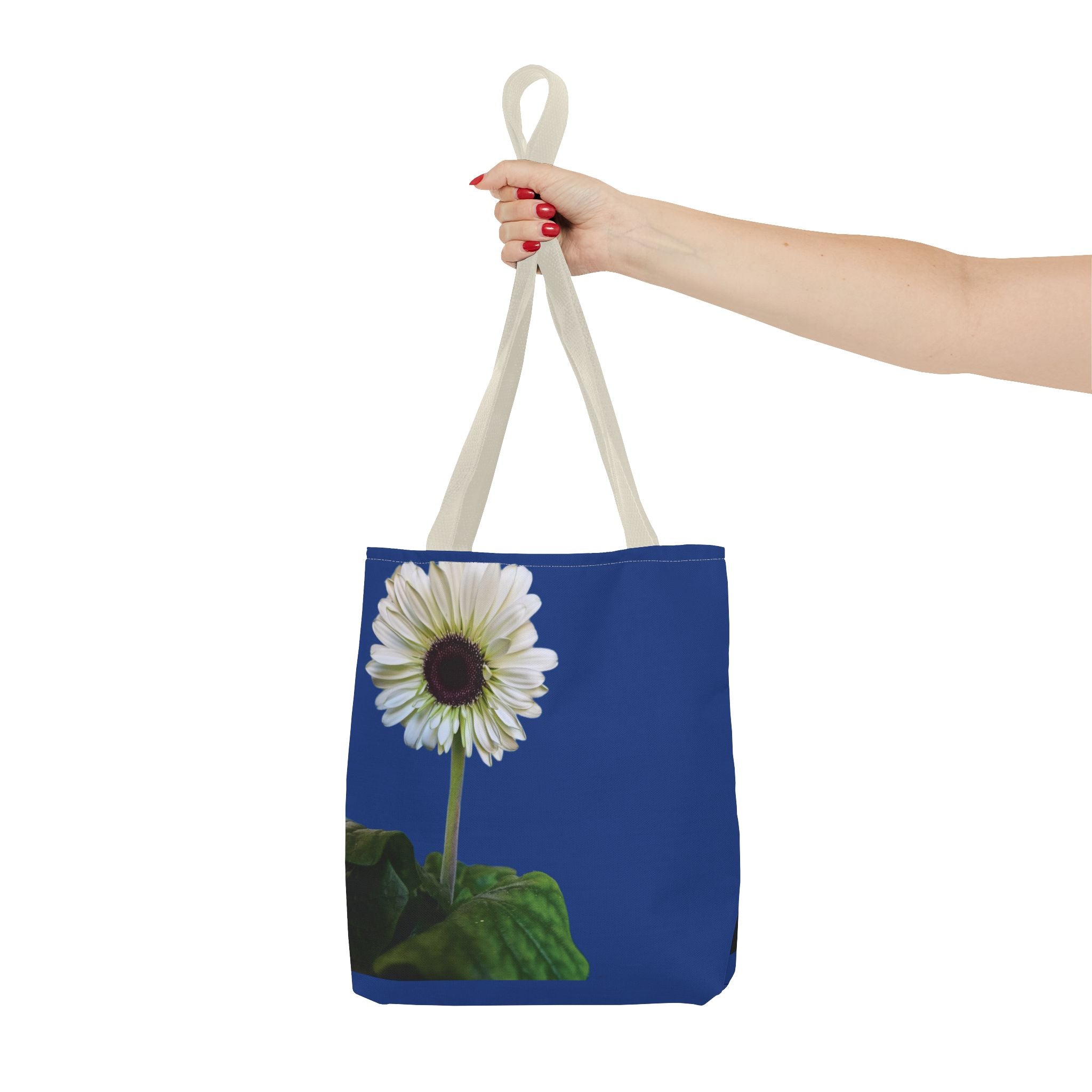 Daisy Print Tote Bag — White Floral All-Over-Print Canvas Tote