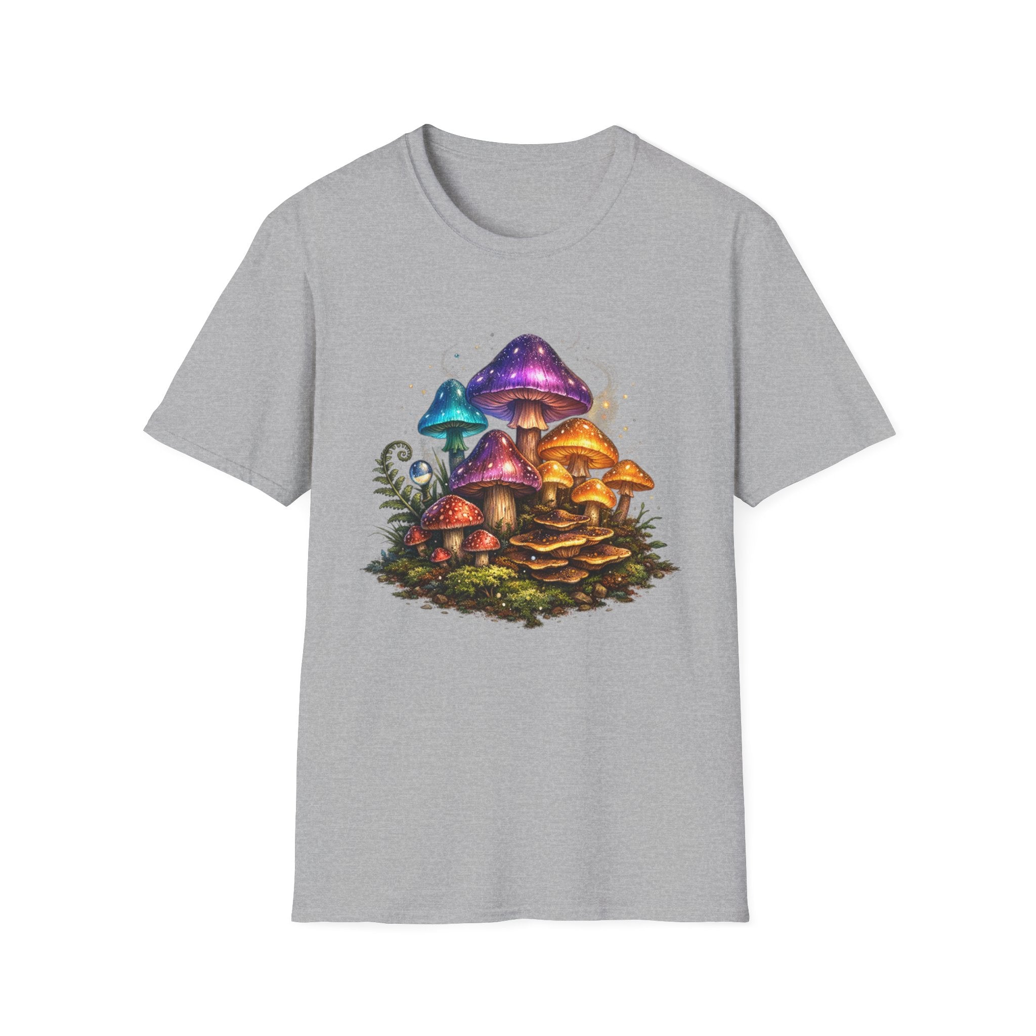 Mushroom Grove Graphic T-Shirt — Colorful Fantasy Fungi Design