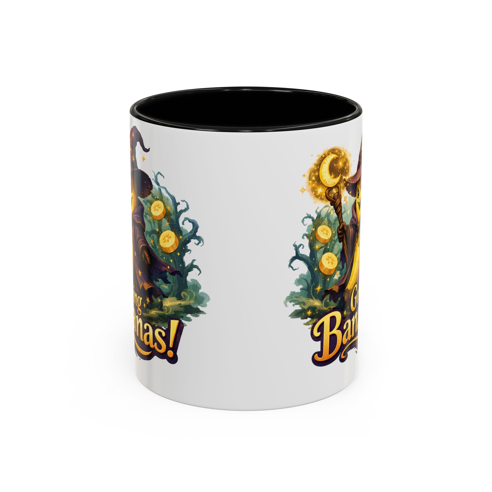 Going Bananas! Witch Banana Accent Coffee Mug — Fun Halloween Coffee Cup (11/15oz)