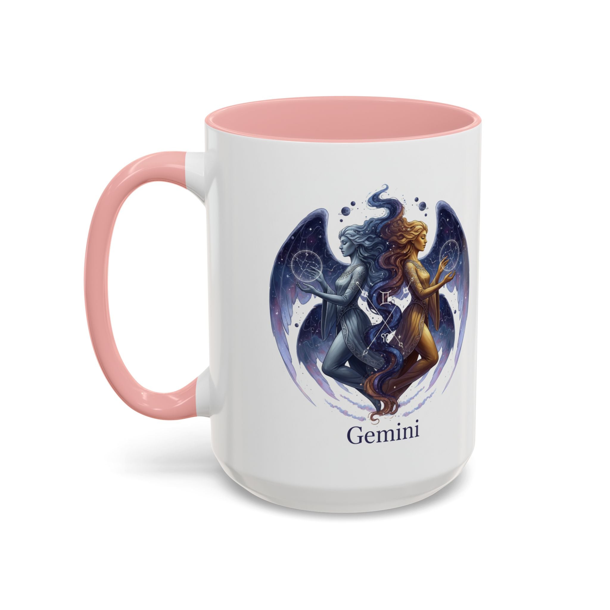 Gemini Zodiac Coffee Mug — Twin Stars Astrology Accent Mug (11/15oz)