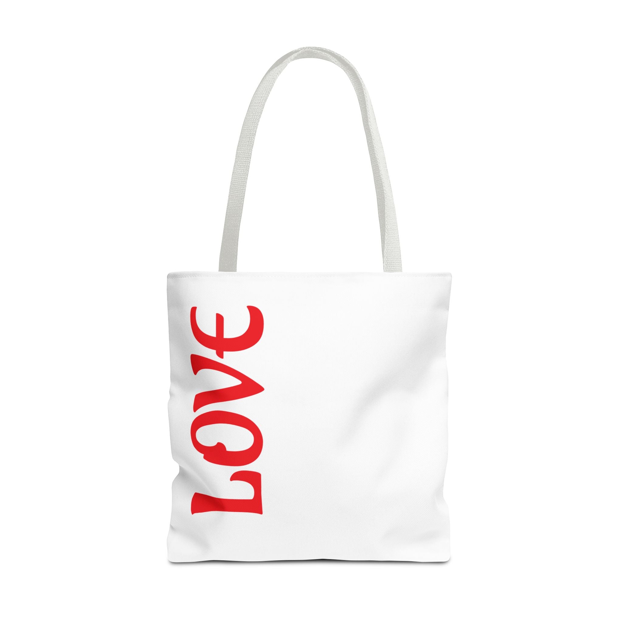 LOVE Vertical Red Tote Bag – Romantic Valentine’s Day Canvas Tote