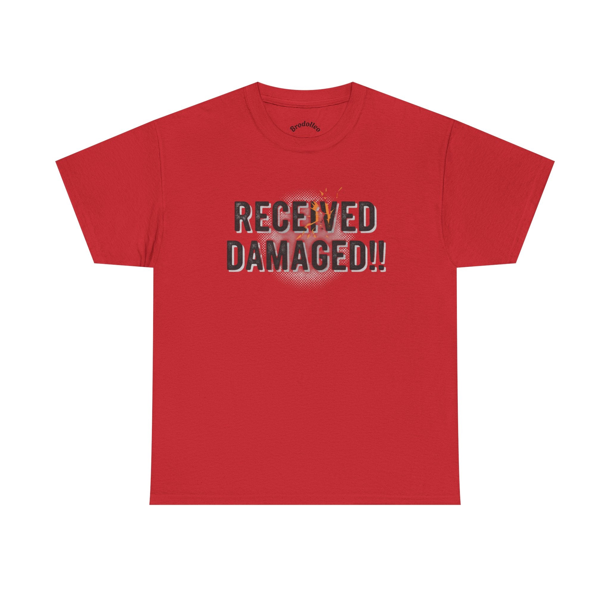 Received Damaged!! T‑Shirt — Funny Shipping Label Tee
