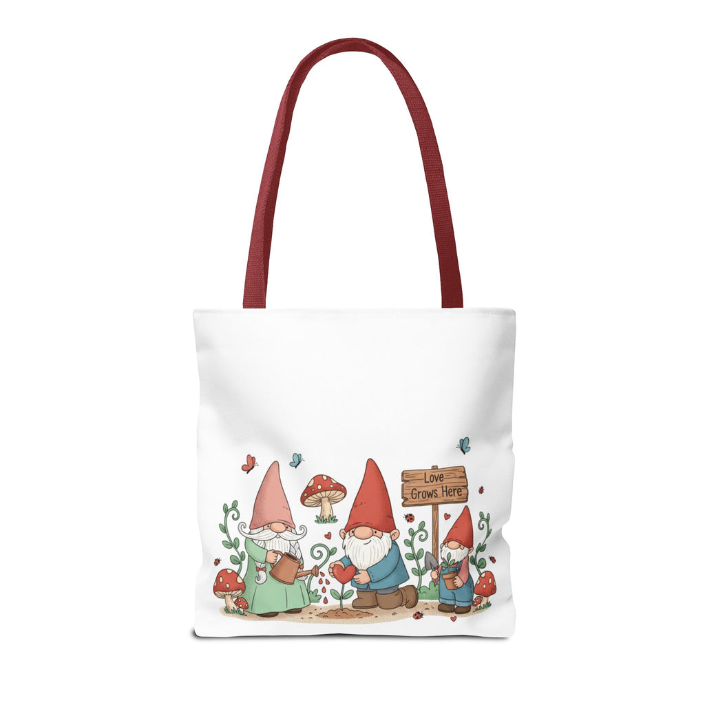 Gnome Garden Tote Bag – Cute Mushroom Gnomes All-Over Print
