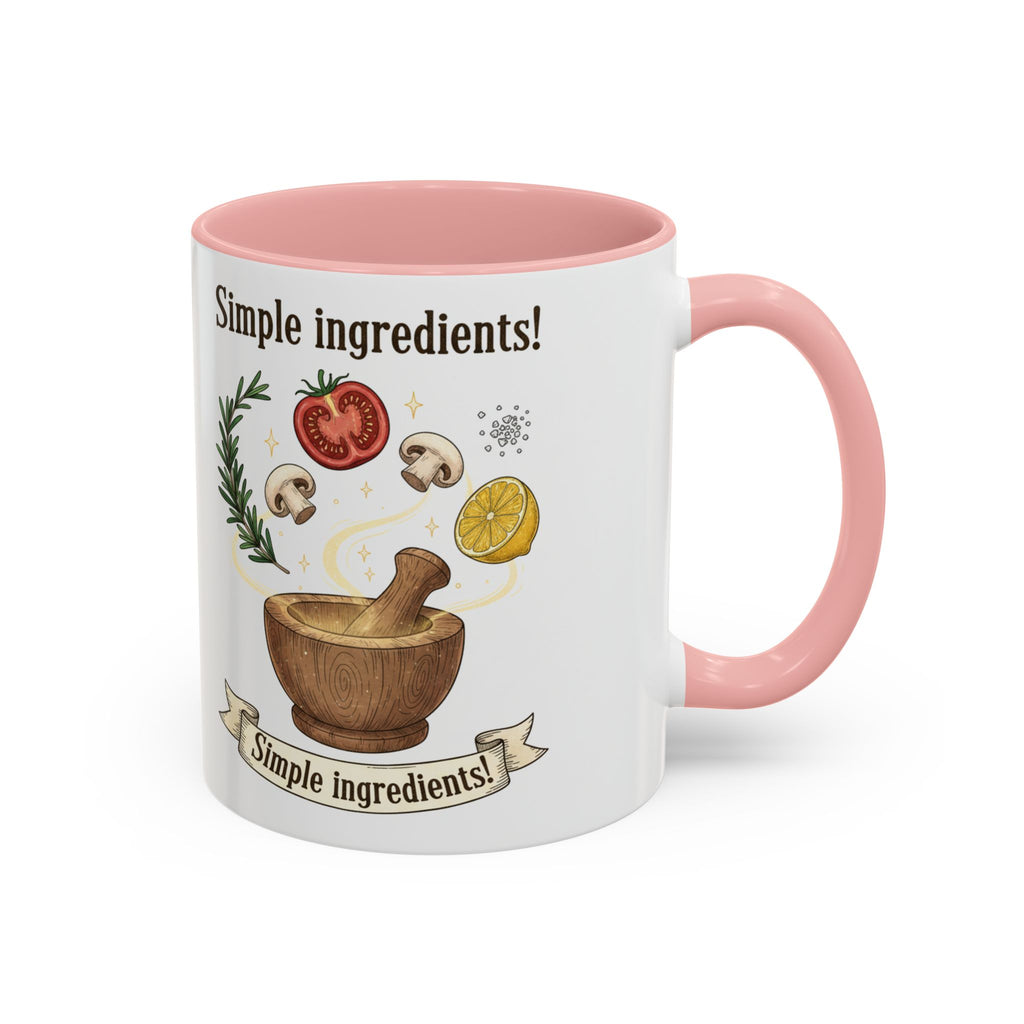 Simple Ingredients Coffee Mug — Cute Kitchen Mortar & Herbs Ceramic Accent Mug