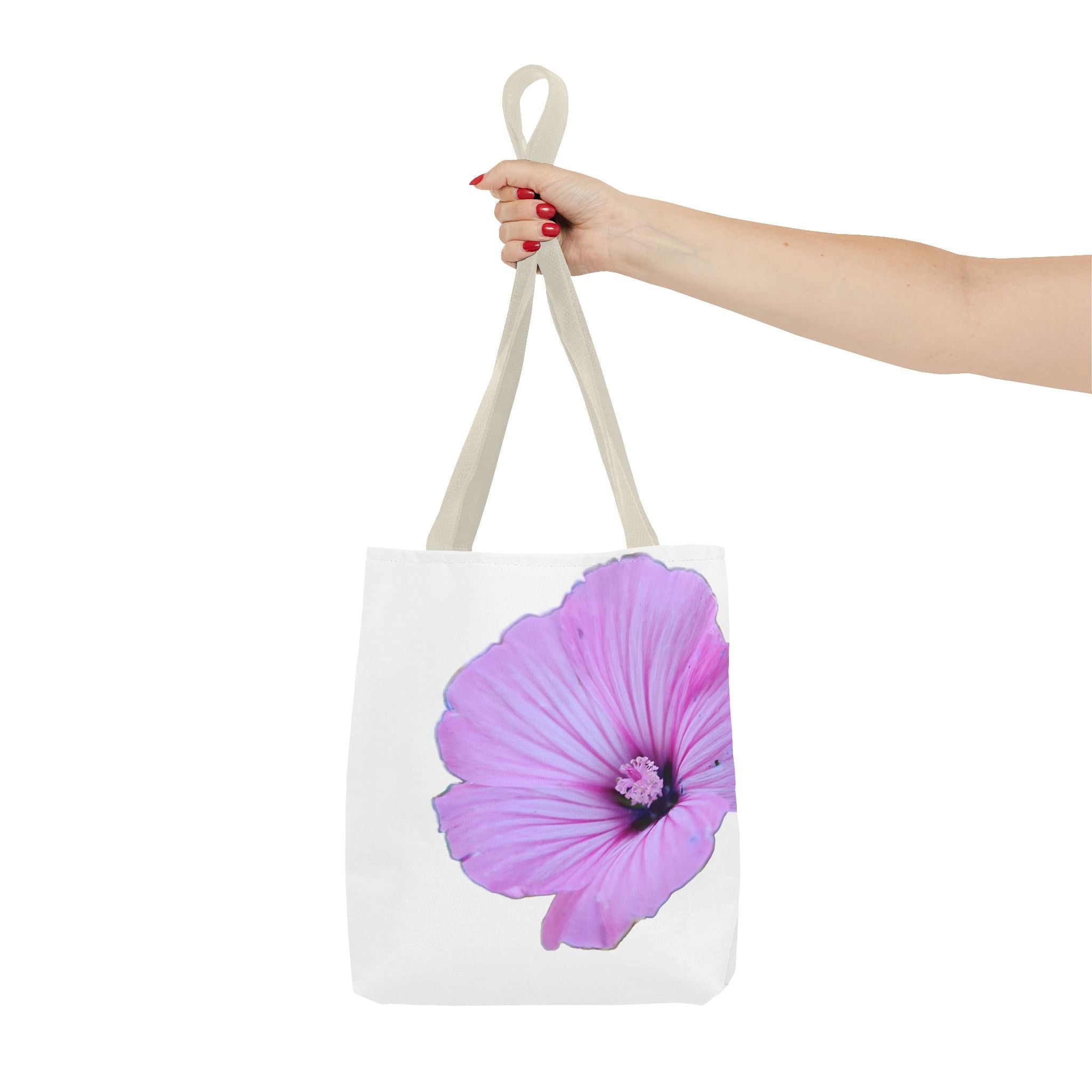 Floral Pink Hibiscus Tote Bag — Large Botanical Beach & Market Tote