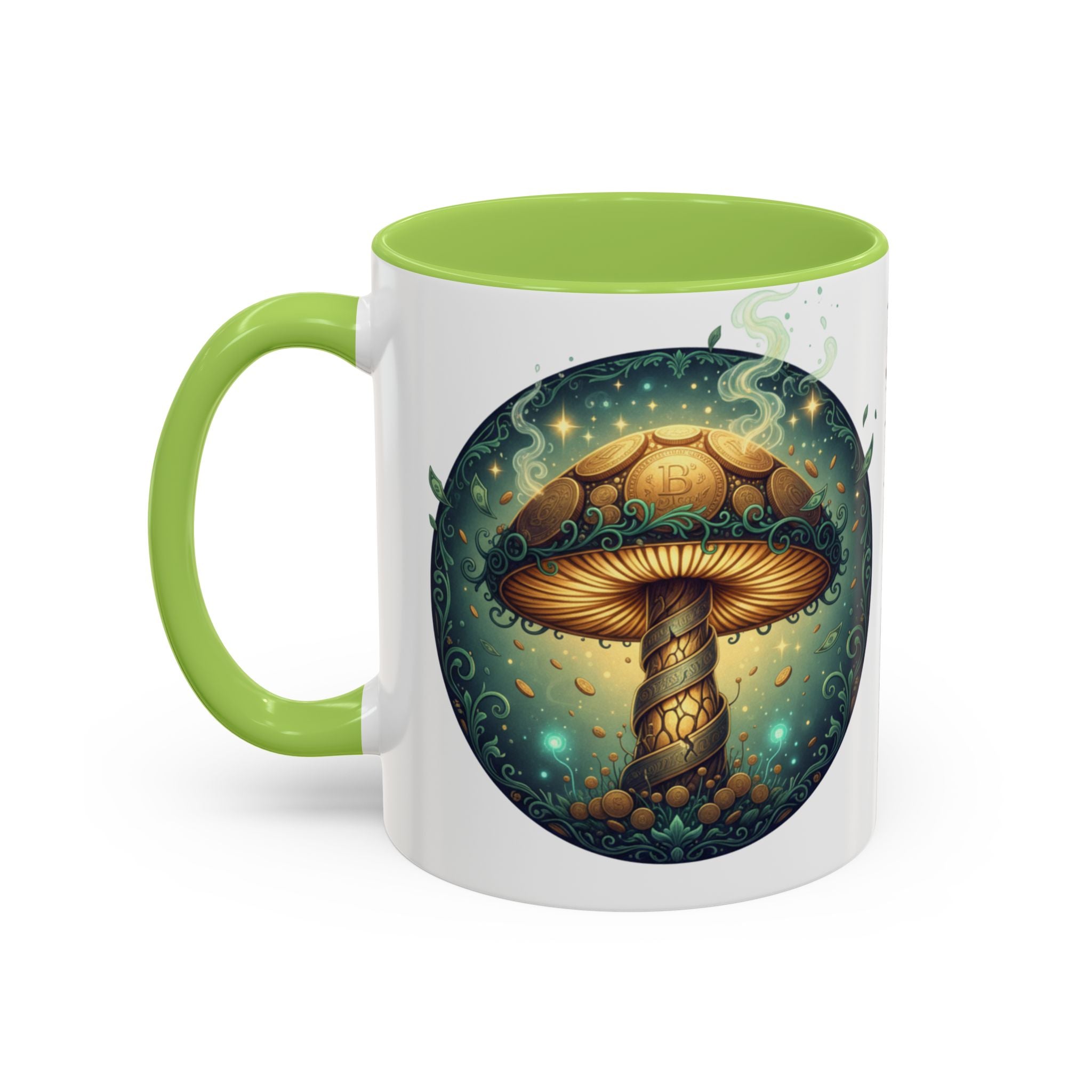 Mushroom Alchemy Coffee Mug — "Money flows to me freely, given, and in abundance" (11/15oz)