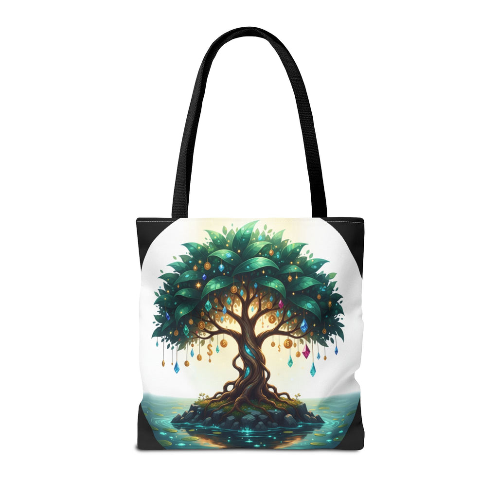 Enchanted Tree Tote Bag - Mystical Gem-Decorated Tree All-Over Print