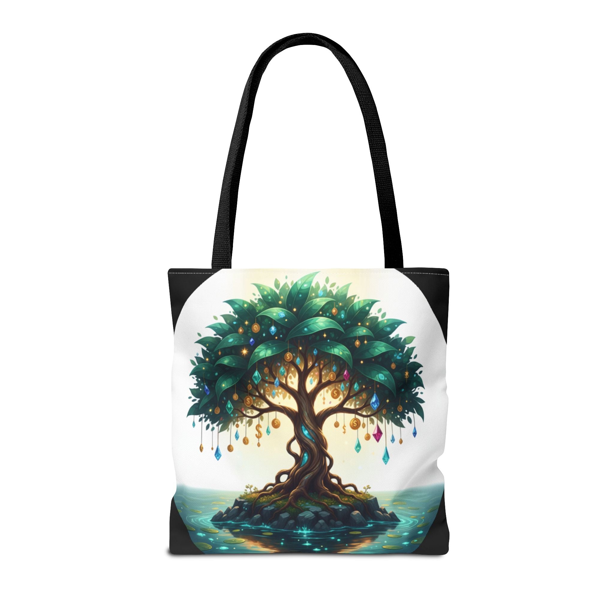 Enchanted Tree Tote Bag - Mystical Gem-Decorated Tree All-Over Print