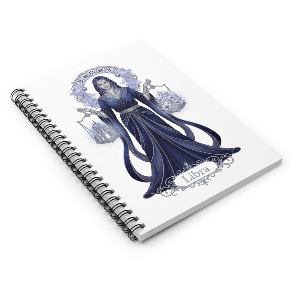 Libra Zodiac Spiral Notebook — Ruled Astrology Journal