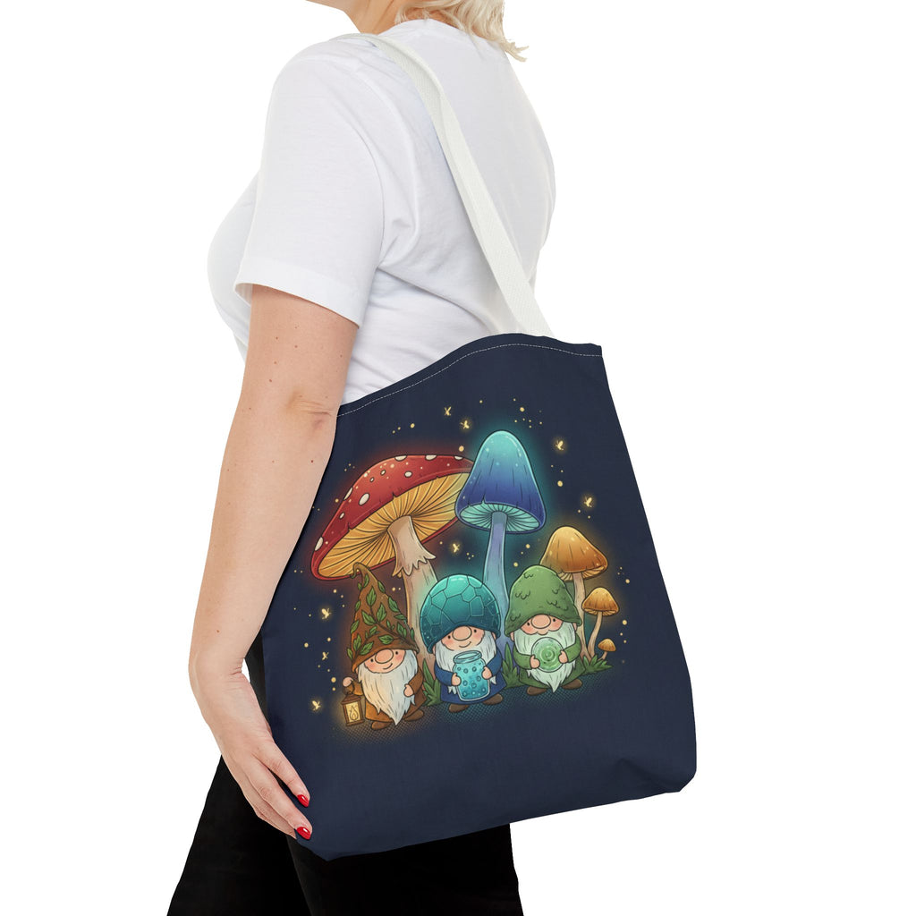 Mushroom Gnome Tote Bag — Whimsical Forest Fairycore AOP Tote