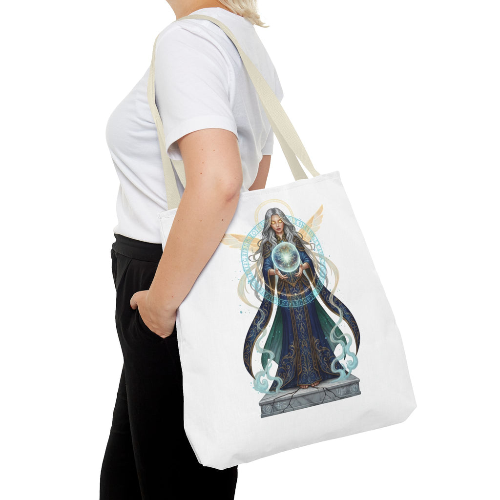 Mystic Oracle Tote Bag — Crystal Ball Seer Illustration