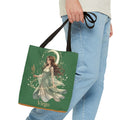 Mystic Moon Goddess Tote Bag — Ethereal Green All-Over Print Tote