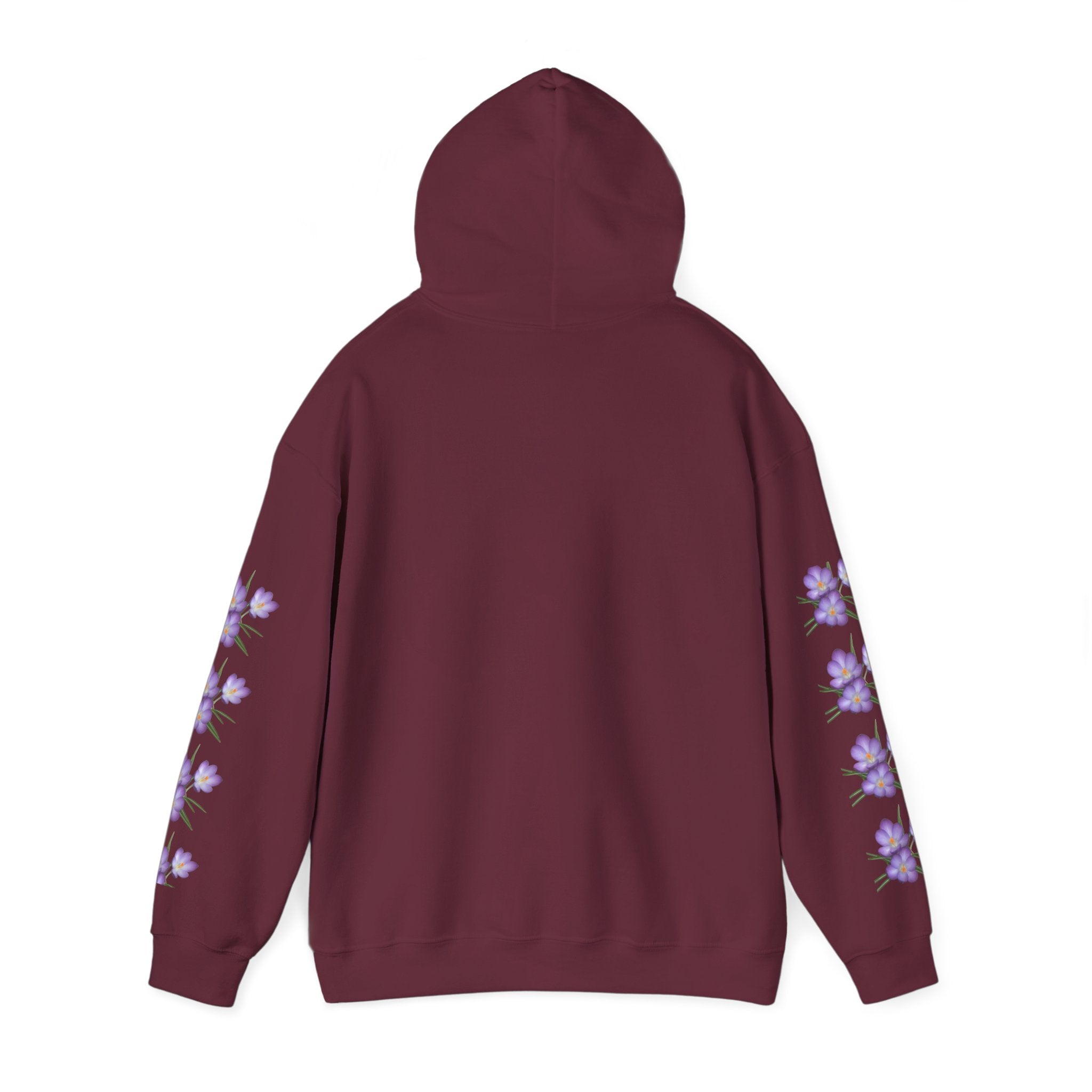 Purple Crocus Floral Hoodie — Spring Flower Graphic Sweatshirt