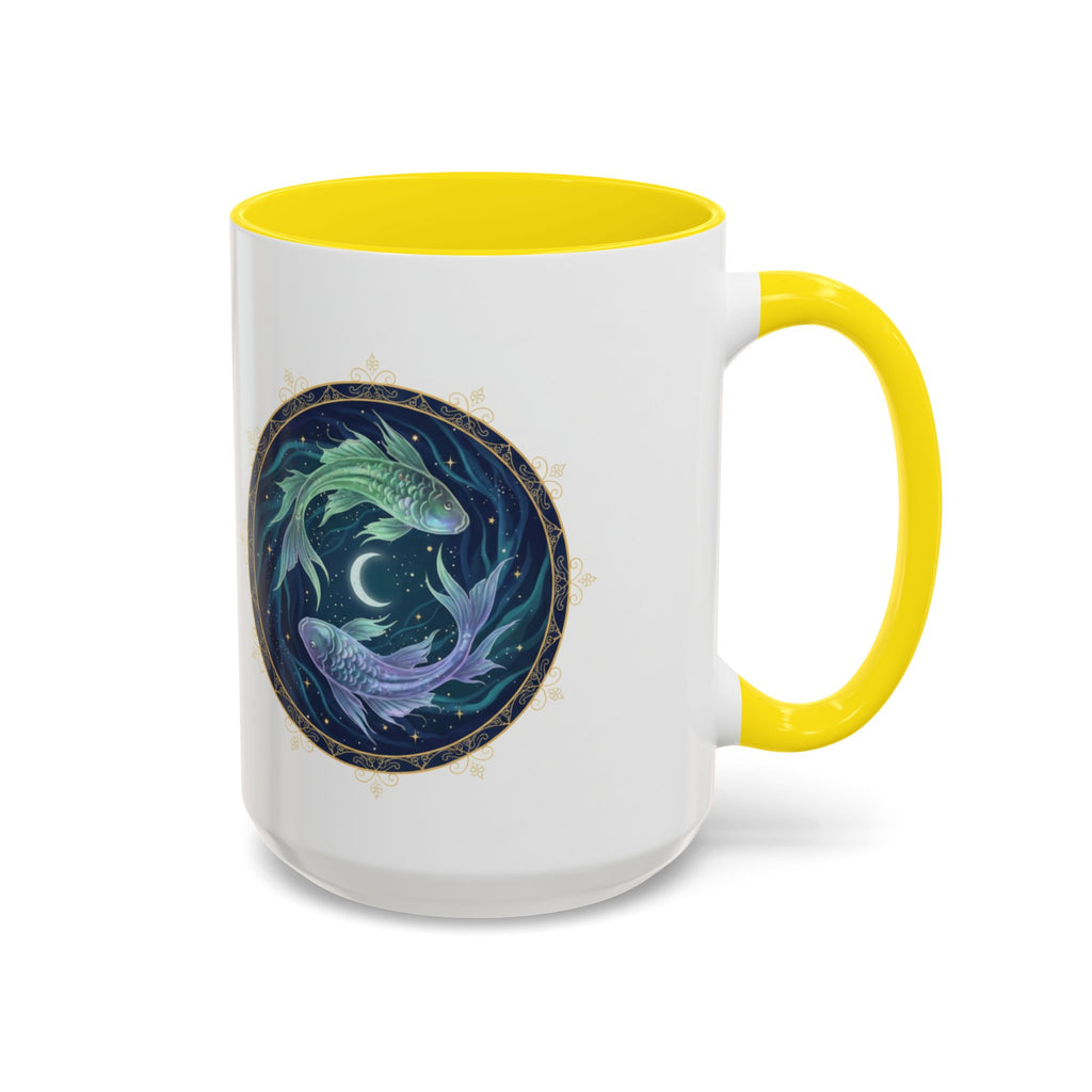 Koi Yin Yang Coffee Mug — Celestial Fish Moon Ceramic Accent Mug (11/15oz)