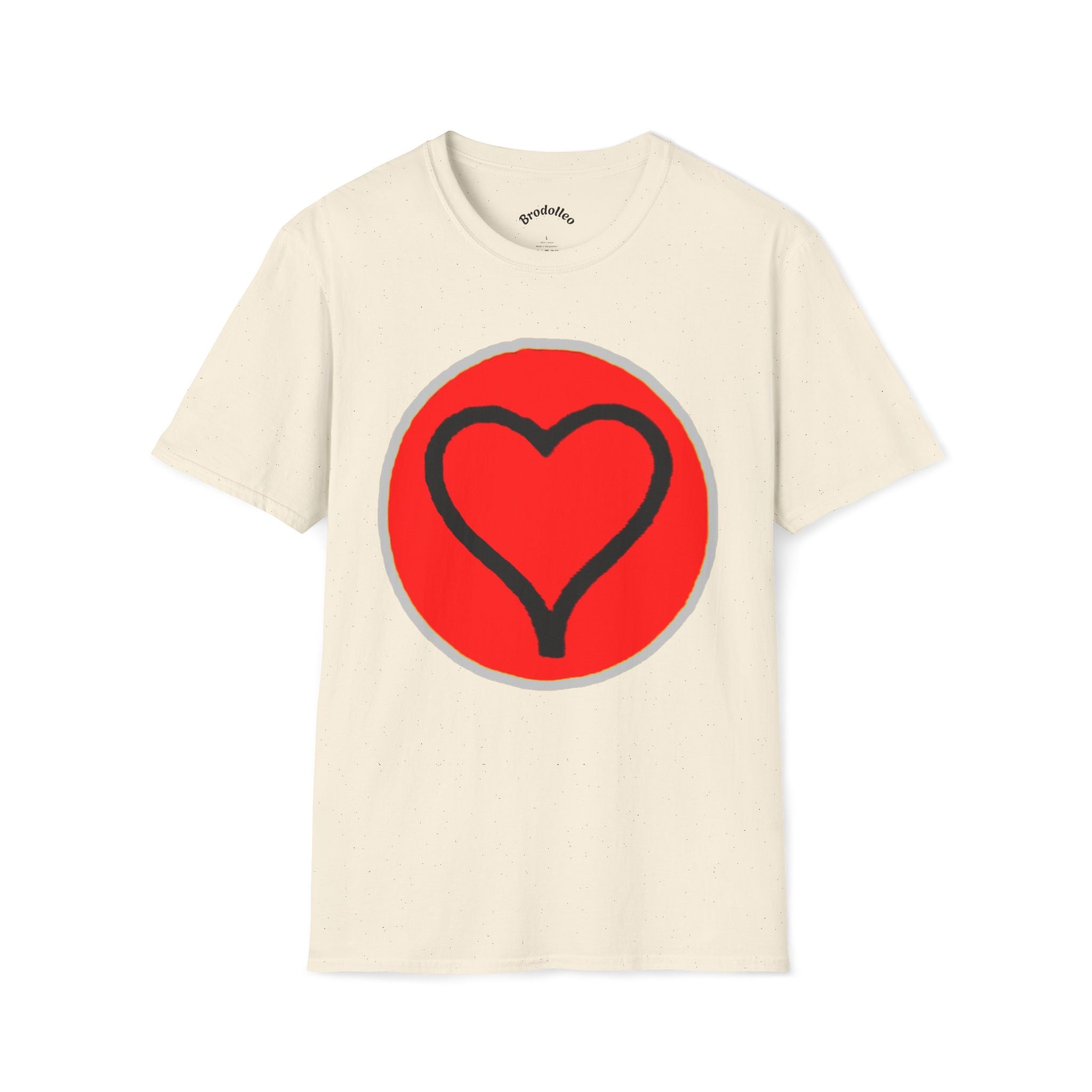 Heart Badge T-Shirt — Red Circle Love Graphic Tee