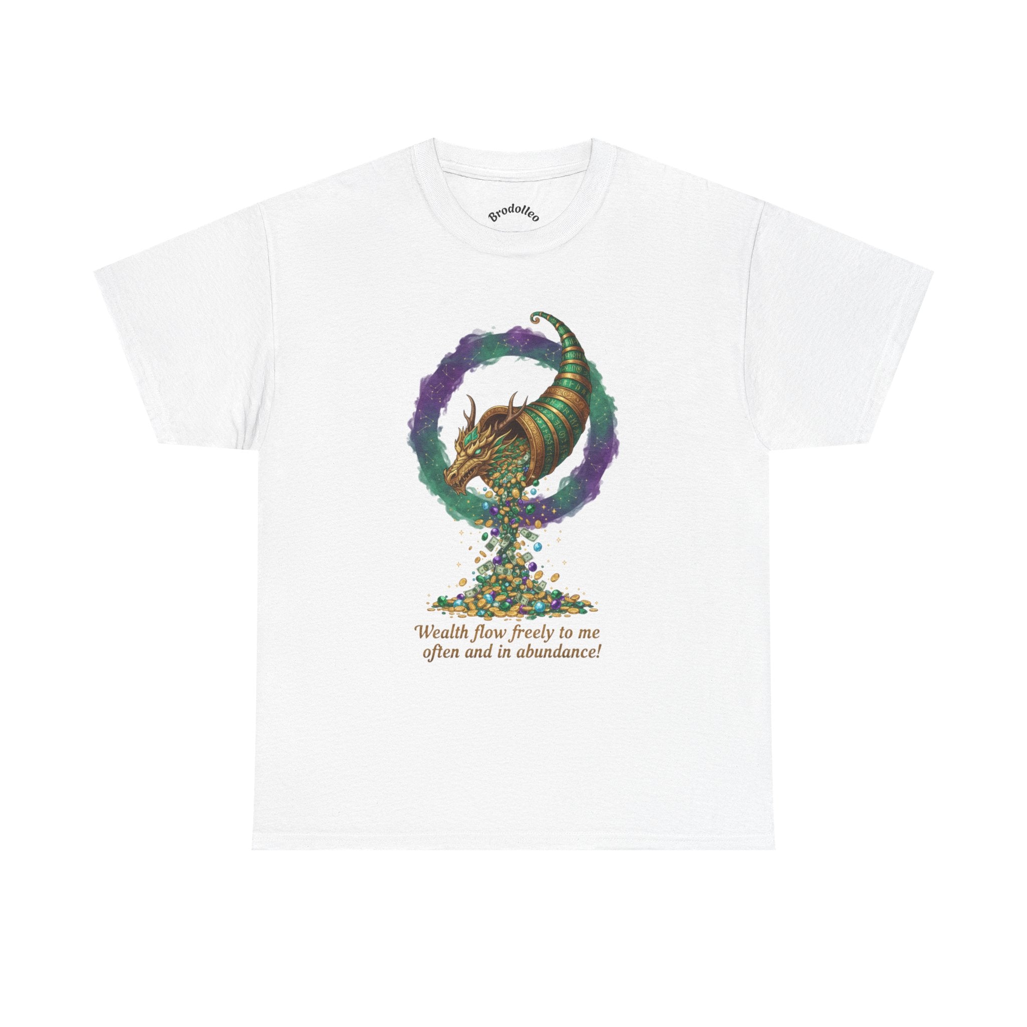 T-Shirt — Cornucopia Wealth Design: "Wealth Flows Freely to Me" Affirmation Tee