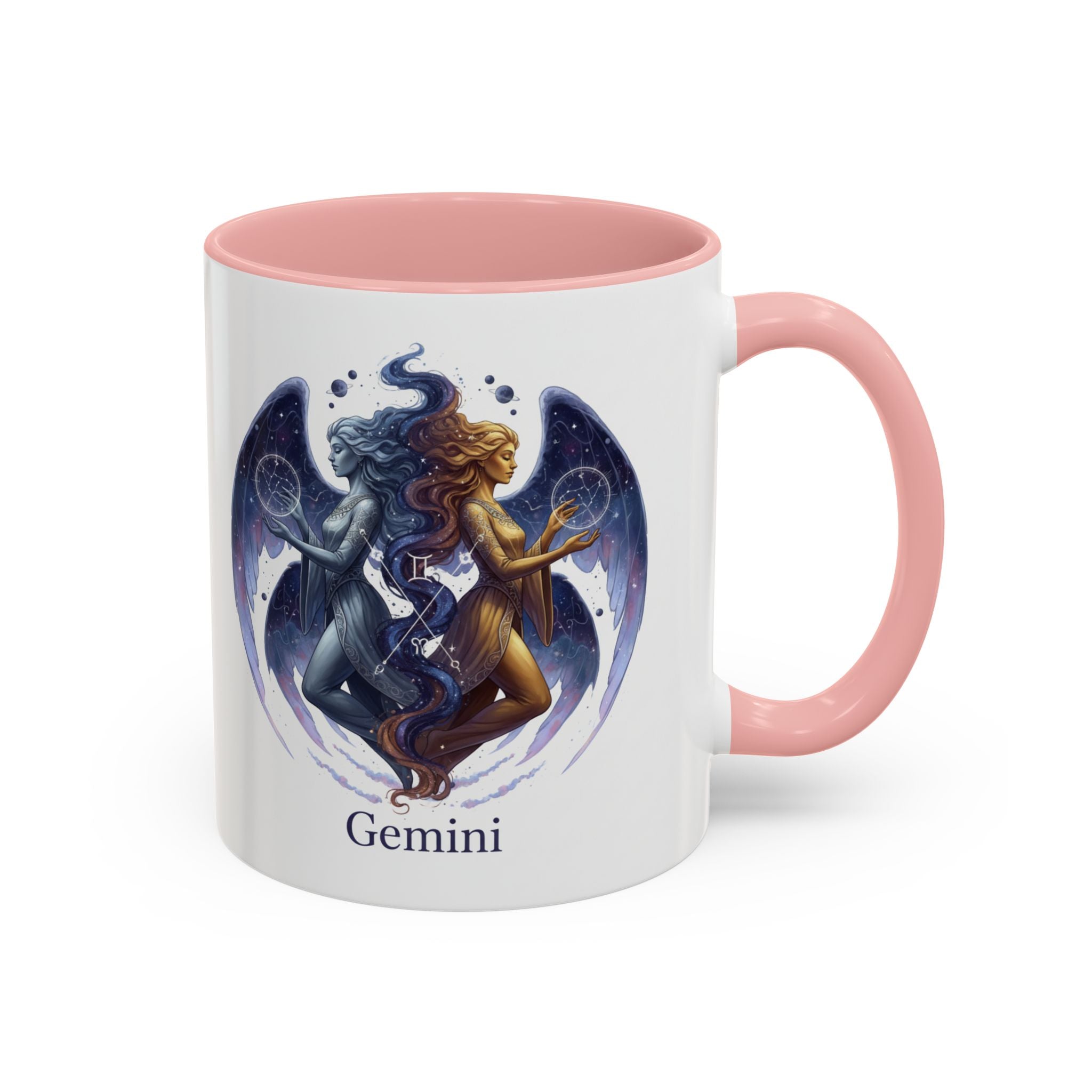 Gemini Zodiac Coffee Mug — Twin Stars Astrology Accent Mug (11/15oz)