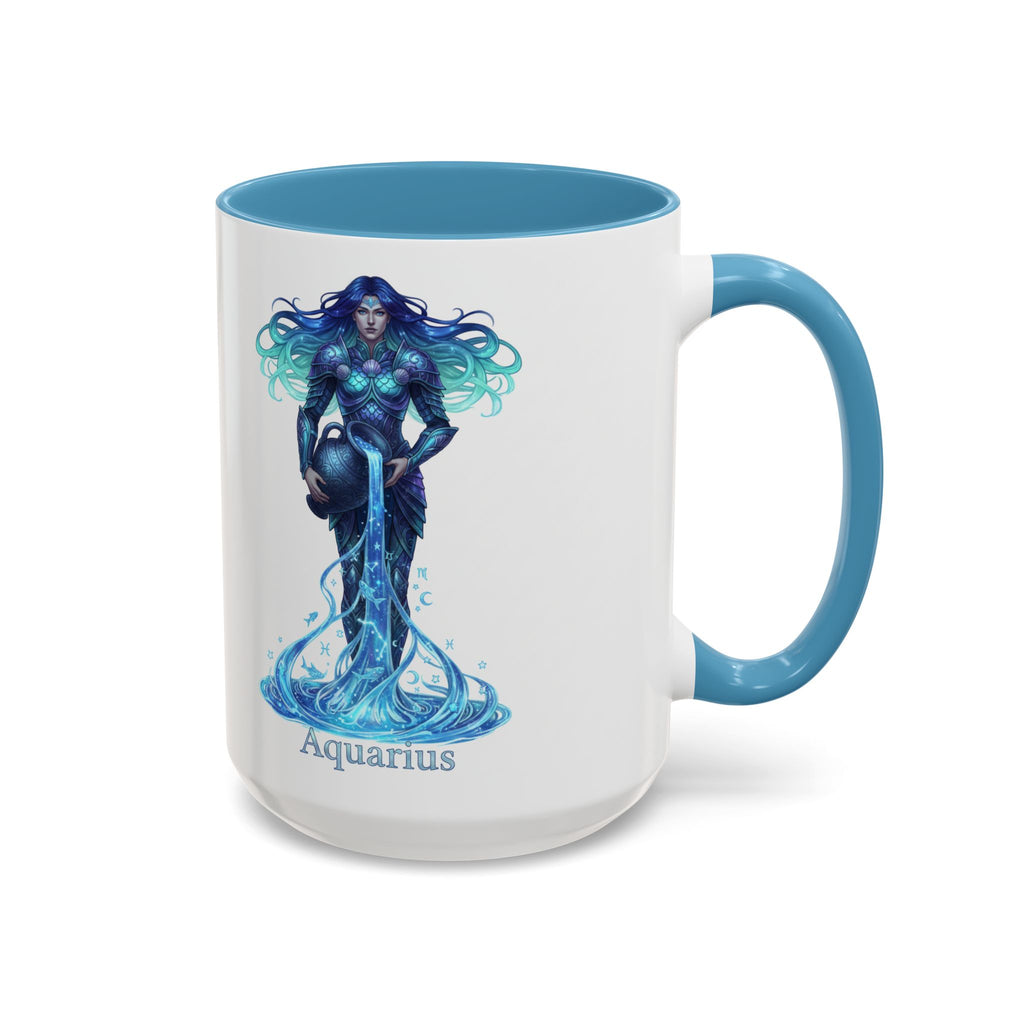 Aquarius Zodiac Coffee Mug — Water Bearer Astrology Accent Mug