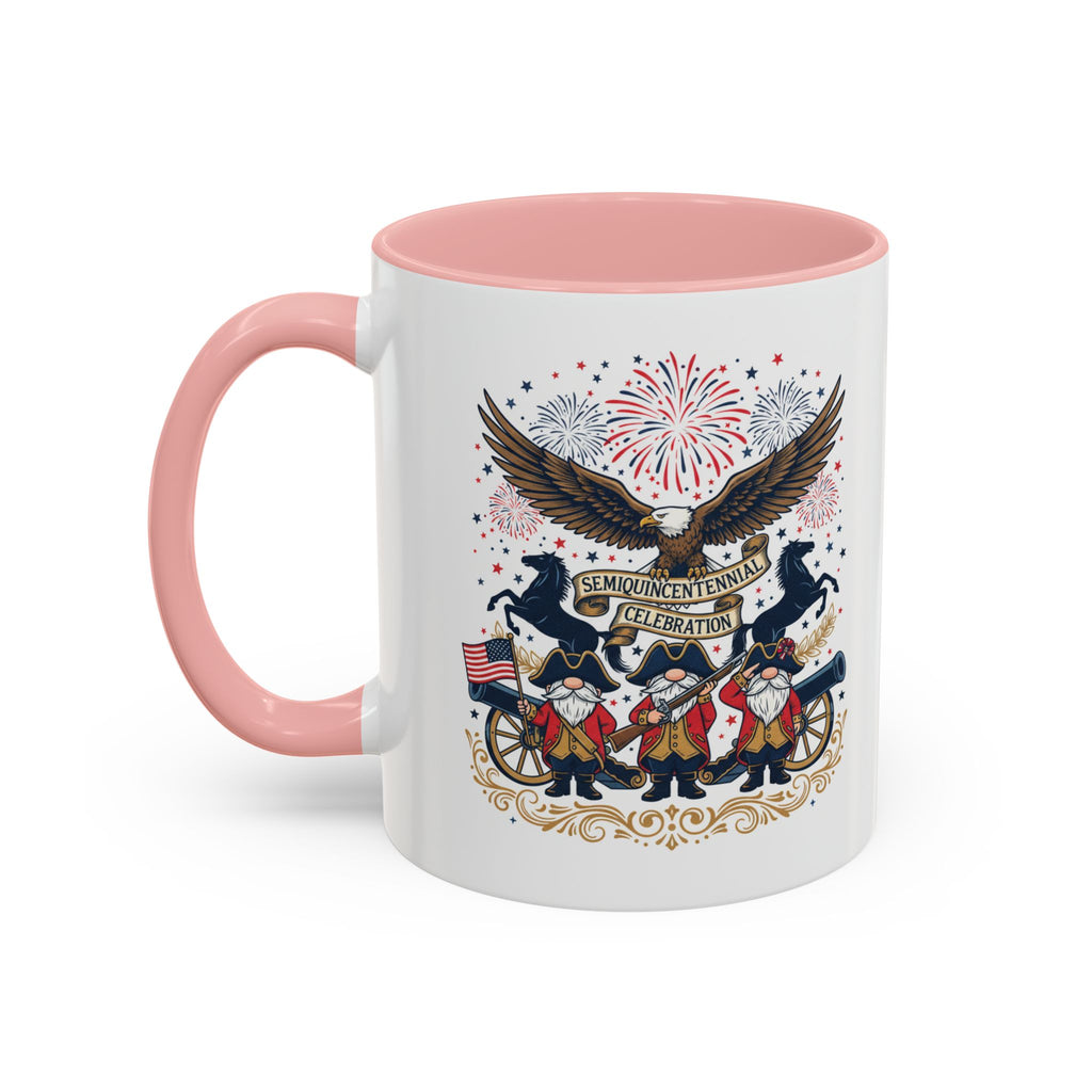 Patriotic Eagle & Revolutionary Soldiers Coffee Mug — Bicentennial Celebration Accent Mug