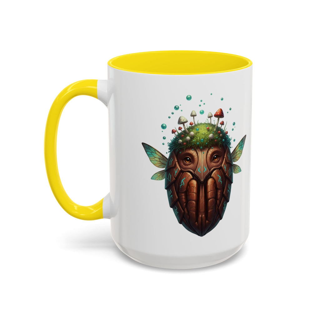 Mushroom Forest Mask Accent Coffee Mug — Fantasy Woodland Creature 11/15oz