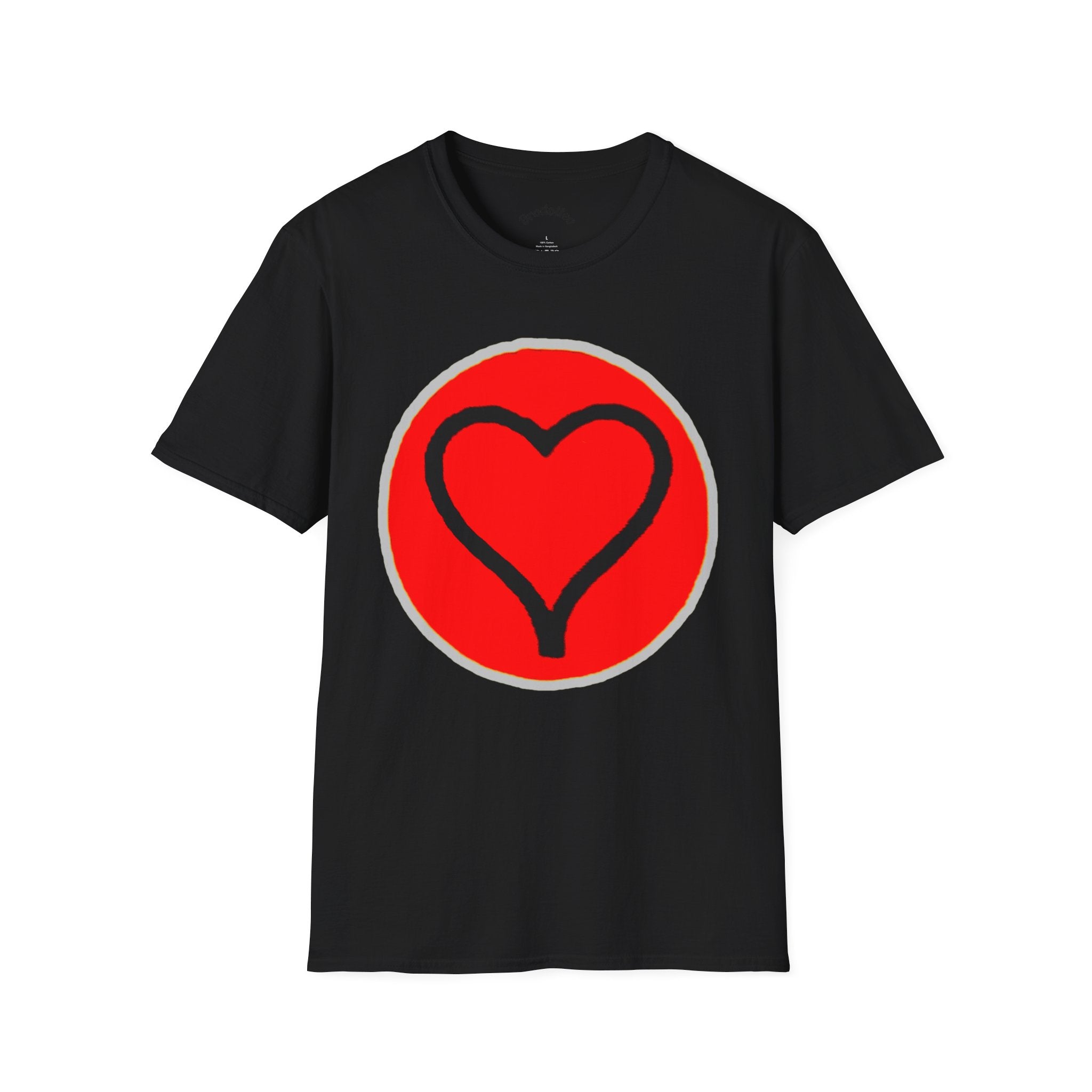 Heart Badge T-Shirt — Red Circle Love Graphic Tee