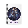 Aries Ram Spiral Notebook — Zodiac Astrology Journal, Starry Night Ram Design