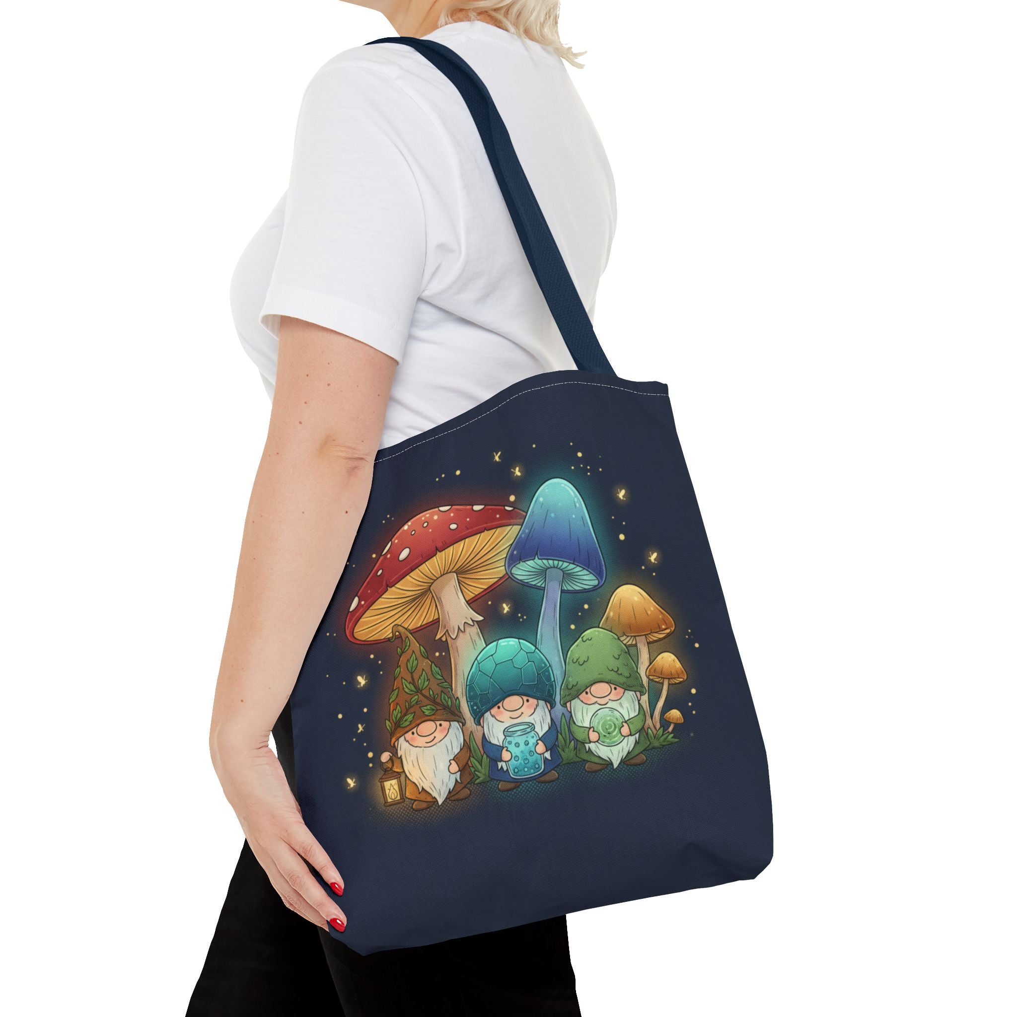 Mushroom Gnome Tote Bag — Whimsical Forest Fairycore AOP Tote