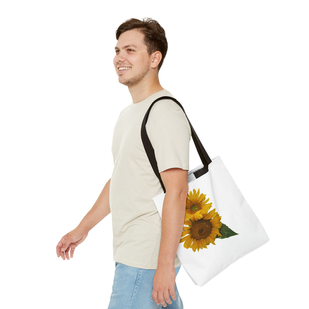 Sunflower Tote Bag — Bright Floral All-Over Print Shopping Tote