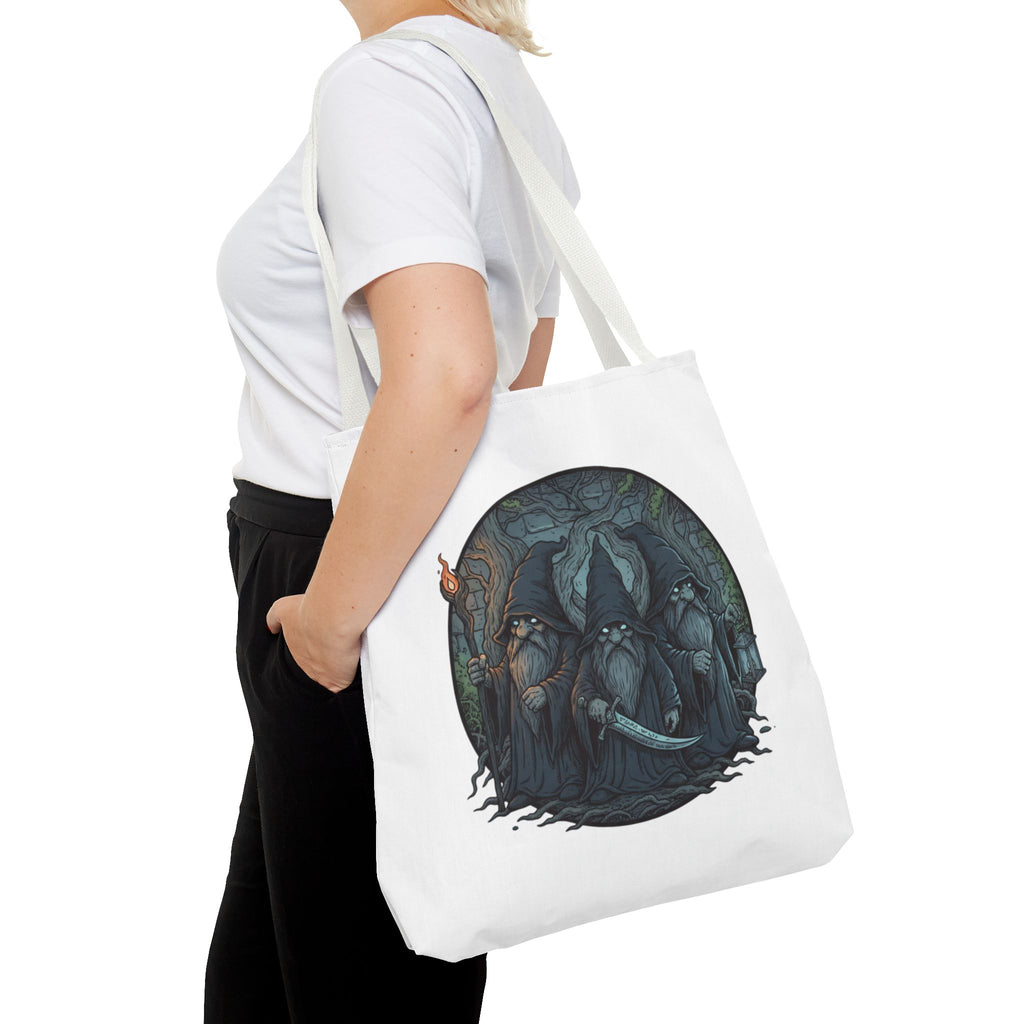 Mystic Grove Wizards Tote Bag — Fantasy Circle Art All-Over Print