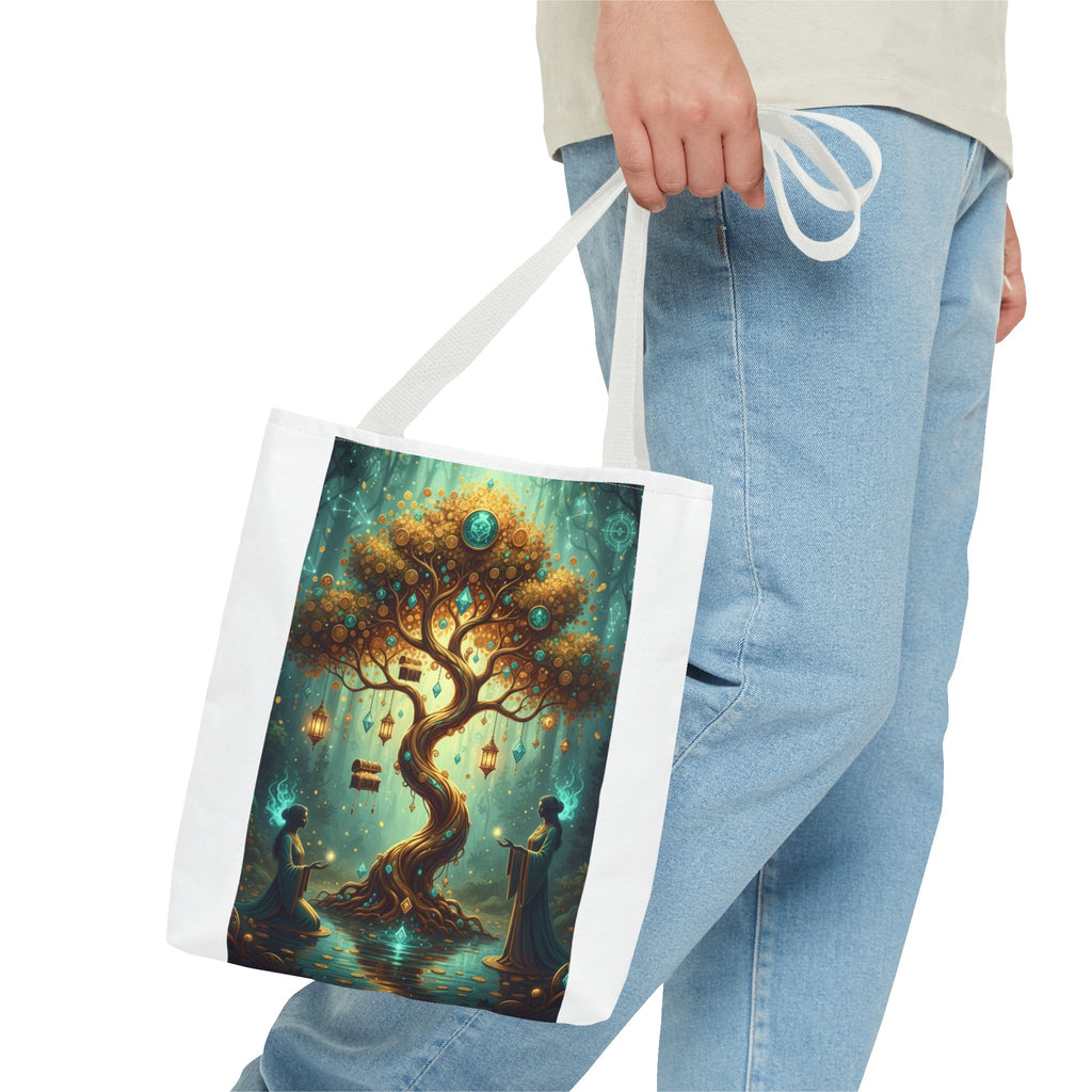 Enchanted Tree Tote Bag — Magical Night Forest Art AOP