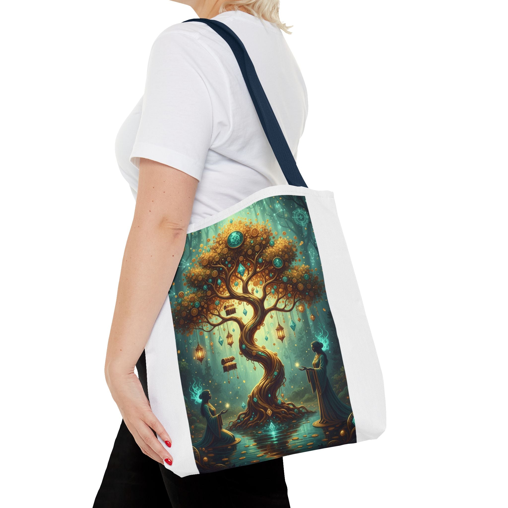 Enchanted Tree Tote Bag — Magical Night Forest Art AOP
