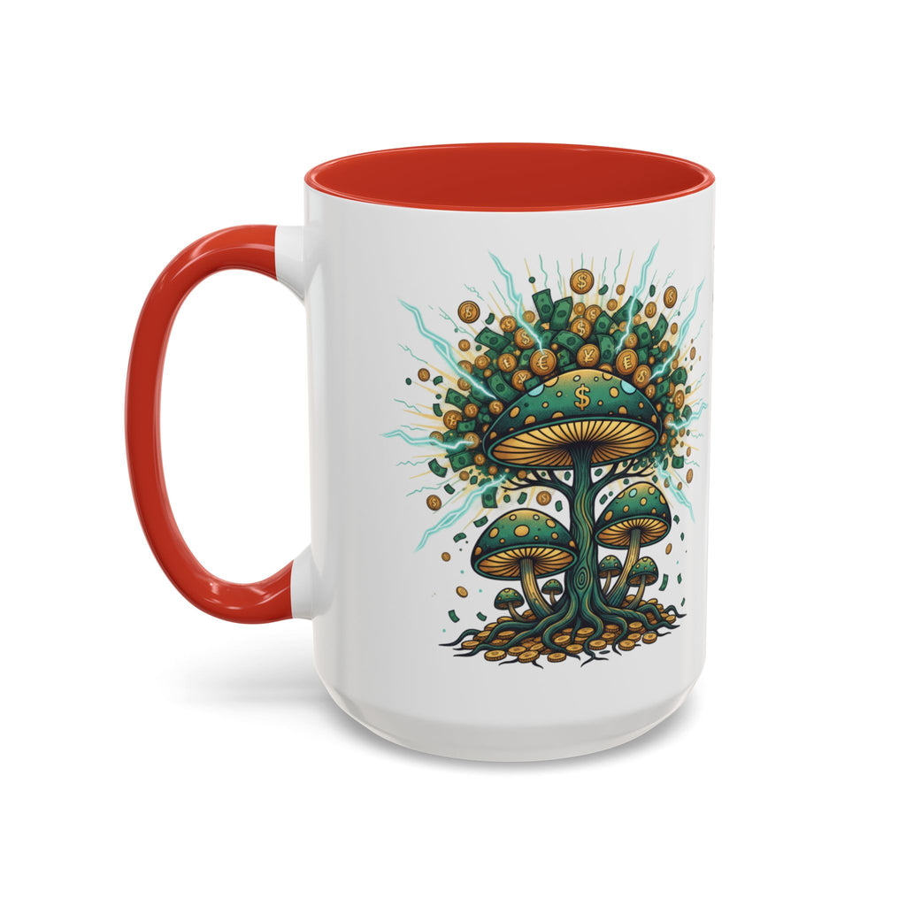 Accent Coffee Mug — 'Money Flows to Me Freely' Mushroom Abundance Design (11/15oz)